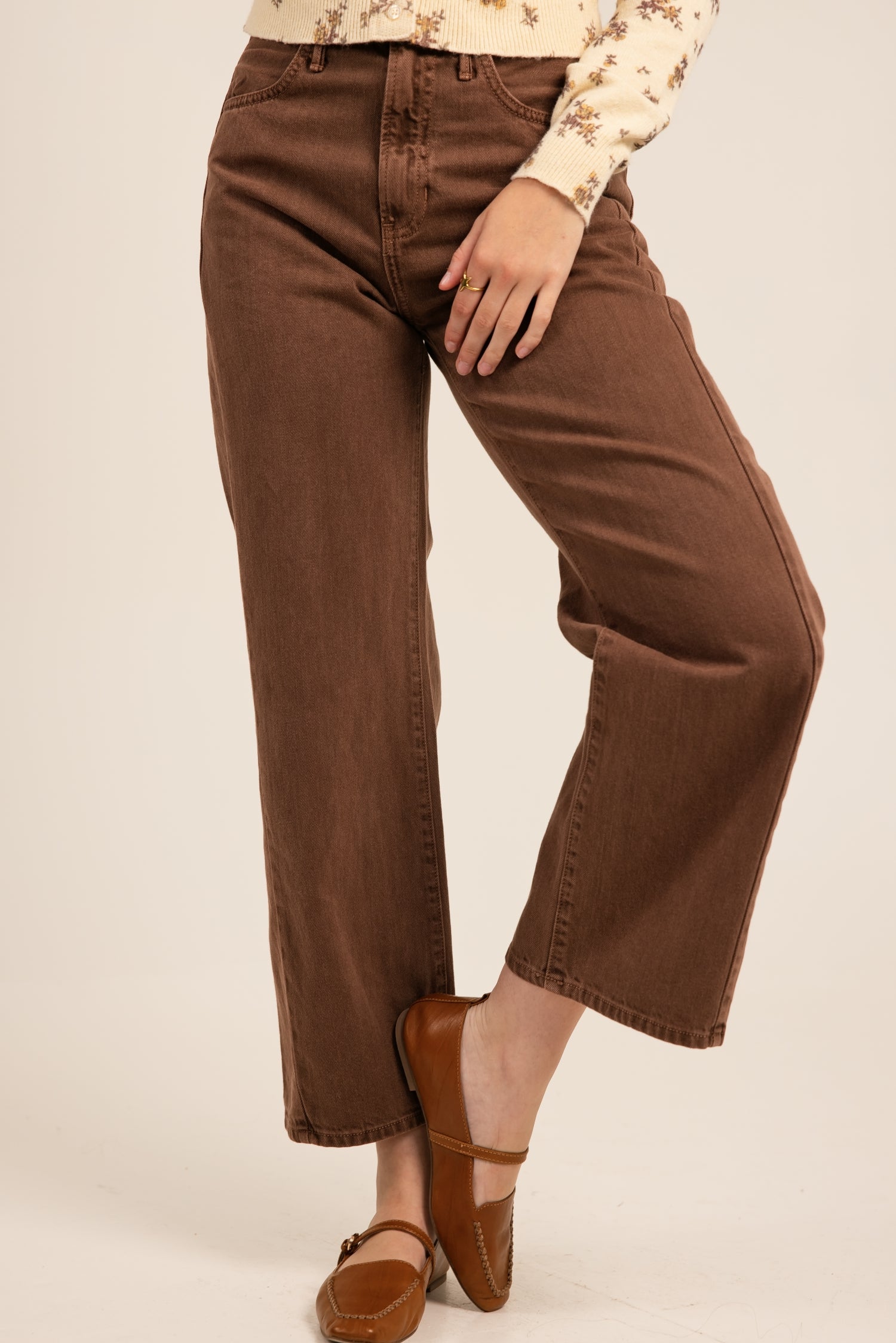 Just Black Denim Vintage Barrel Jean Twist Brown
