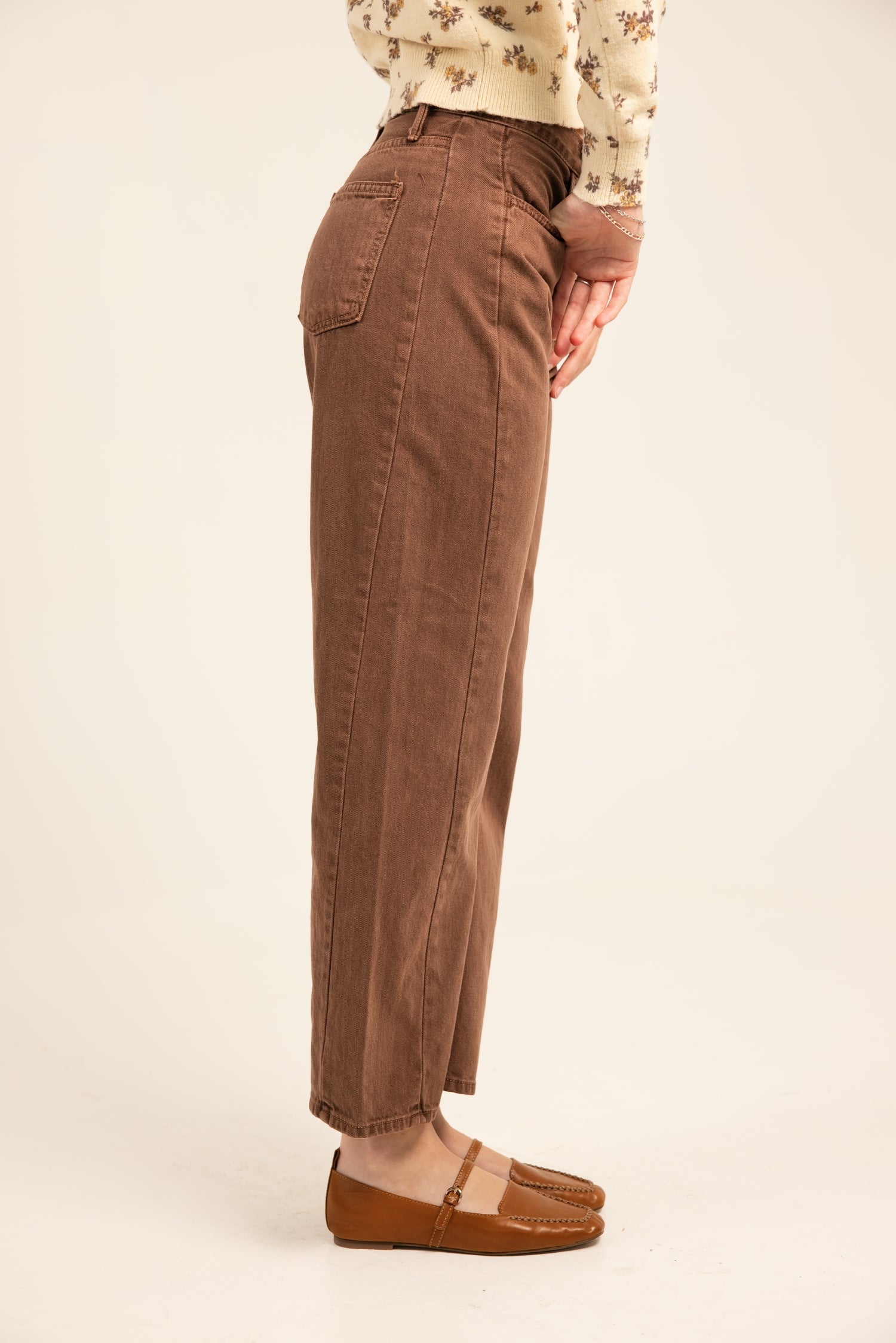 Just Black Denim Vintage Barrel Jean Twist Brown