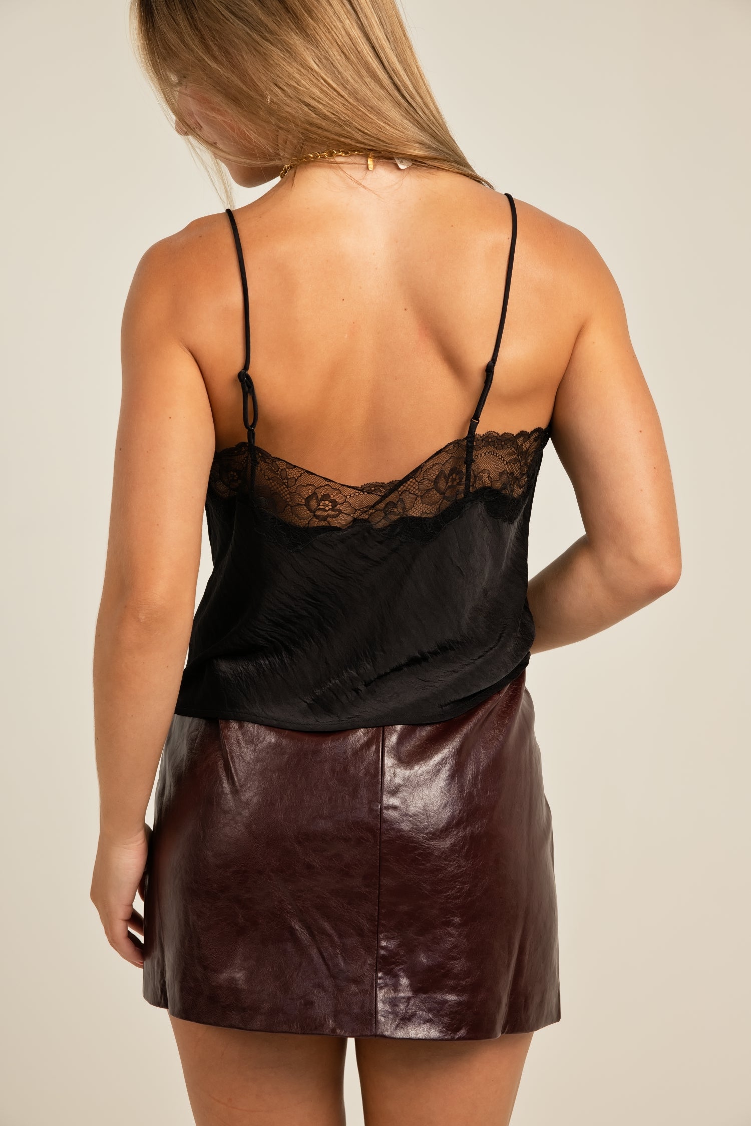 Lucy Paris Hart Faux Leather Mini Skirt