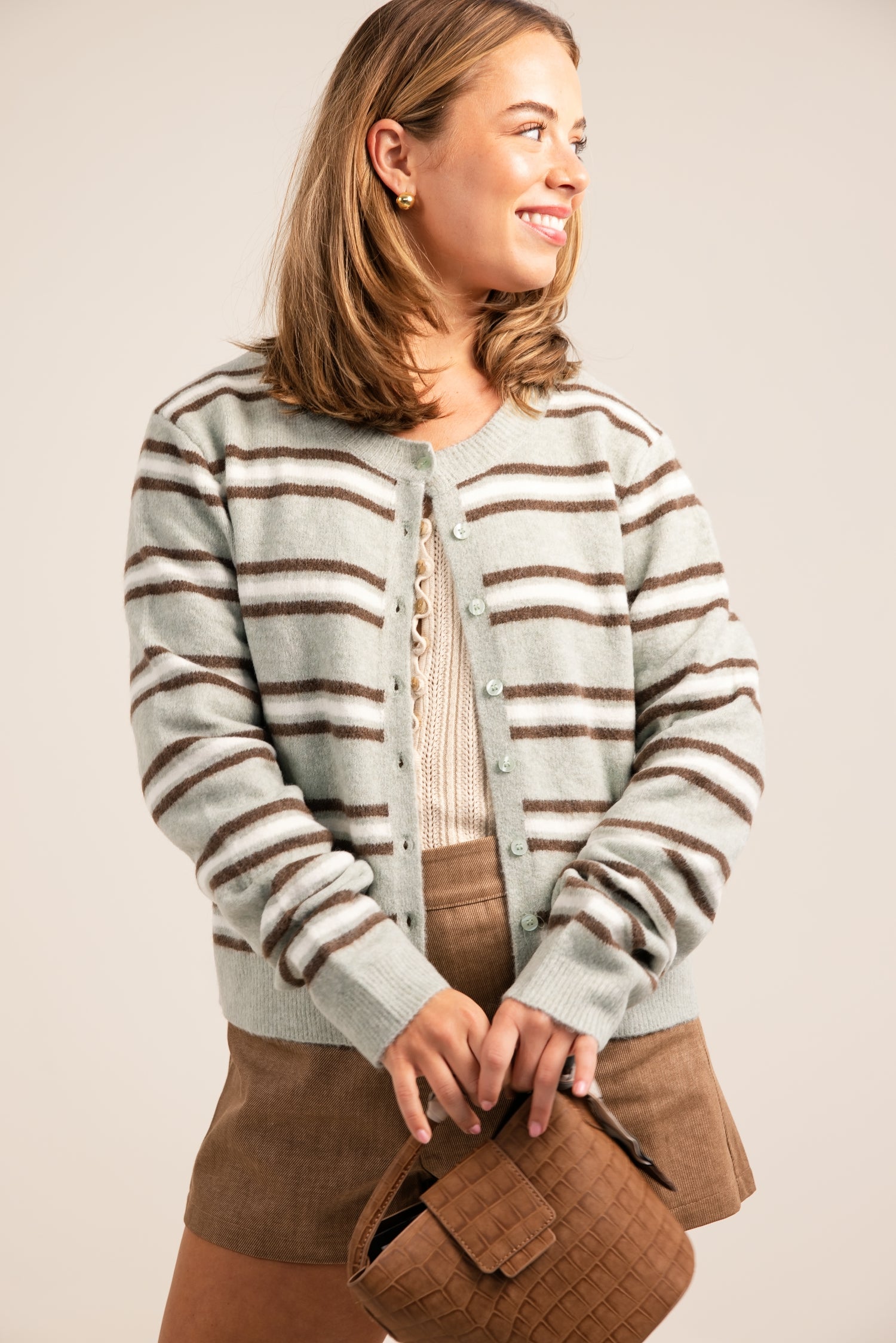 Z Supply Medina Stripe Cardigan Aqua Cloud