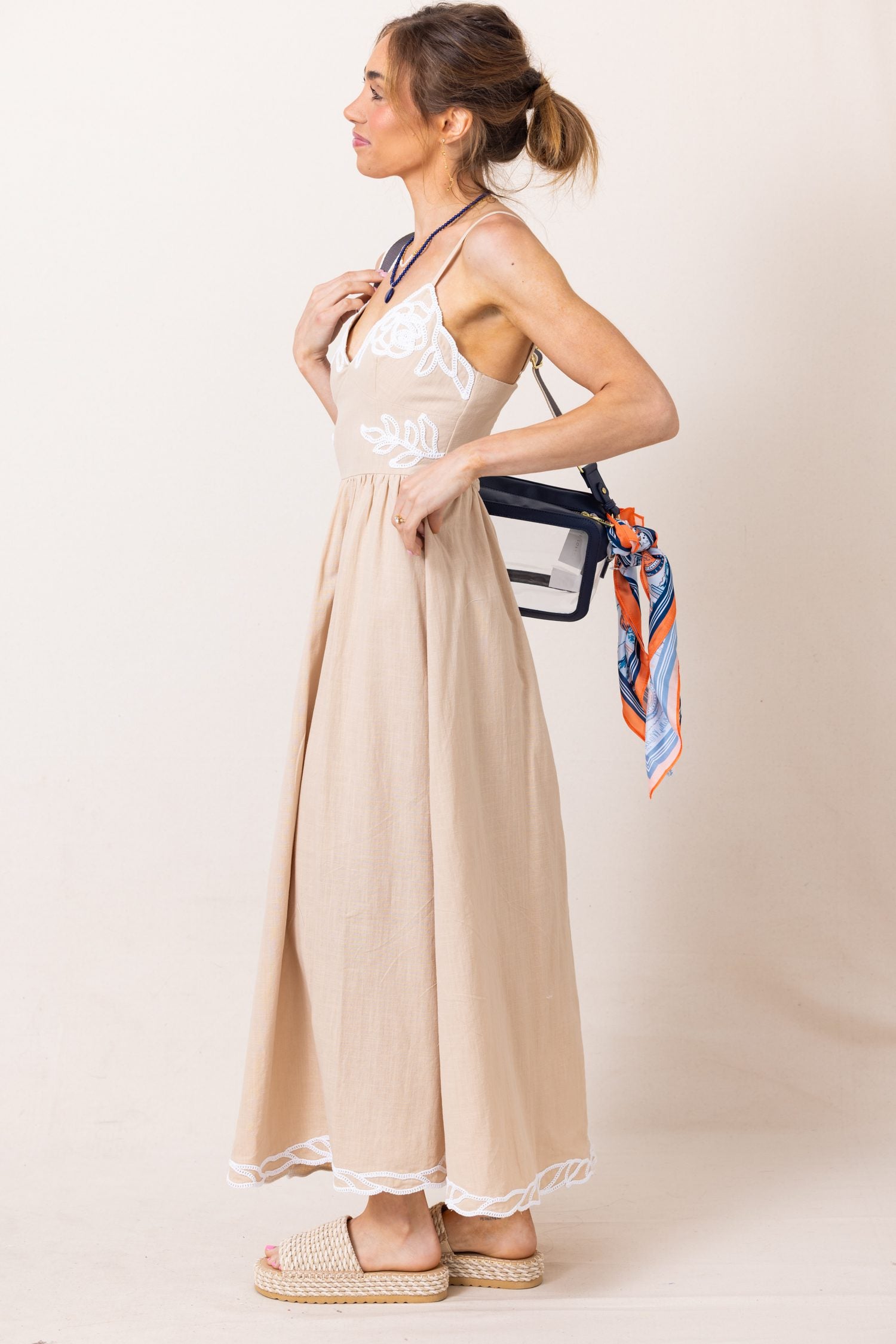 The Emory Embroidered Artwork Midi Dress