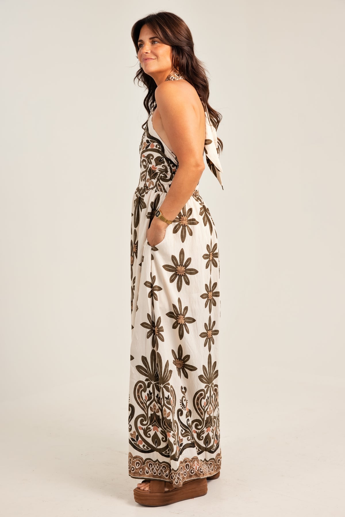 The Olive Veil Maxi Dress