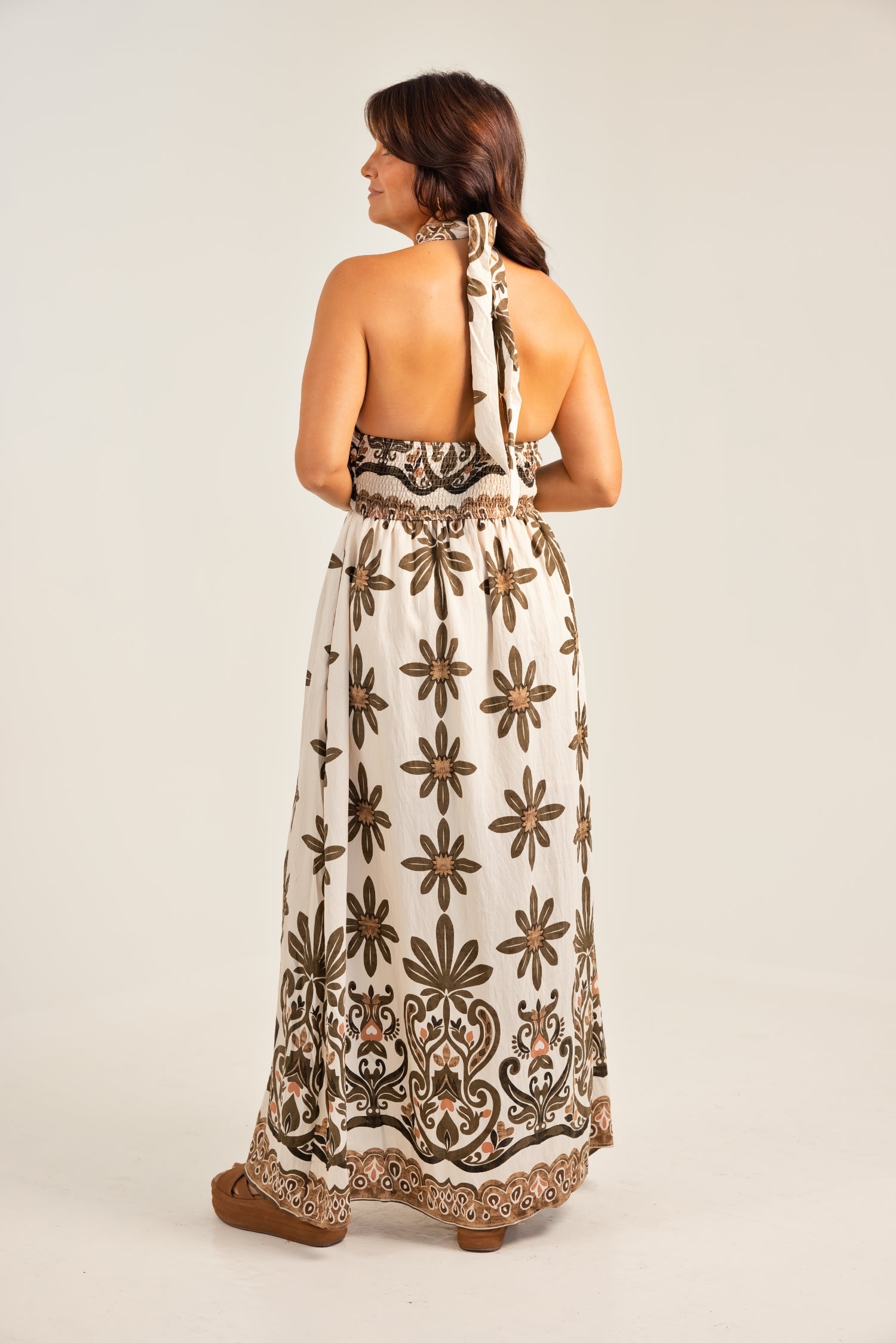 The Olive Veil Maxi Dress