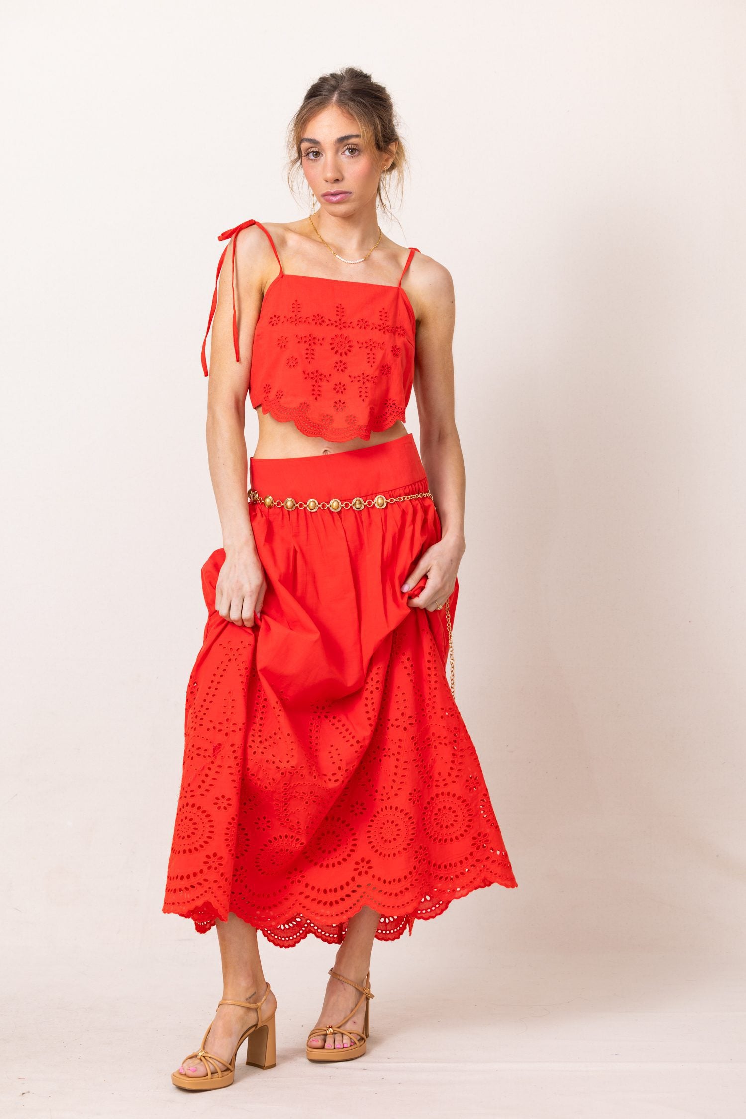 The Little Details Top And Midi Skirt Set