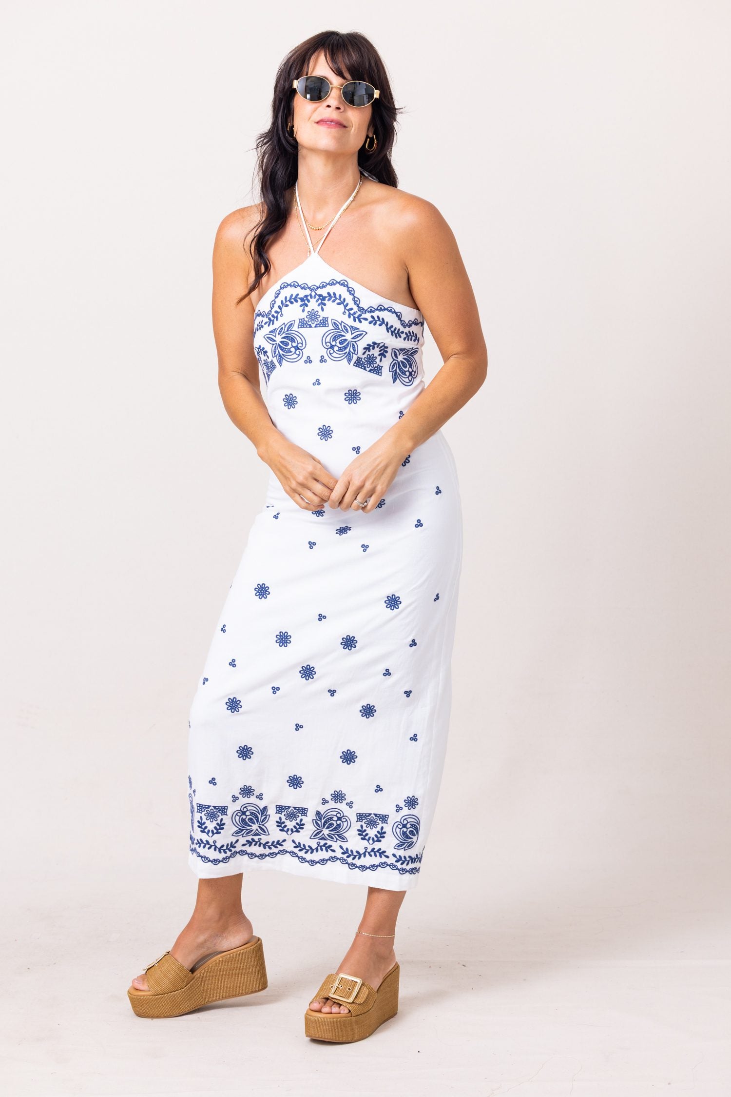 The Grapevine Halter Neck Midi Dress