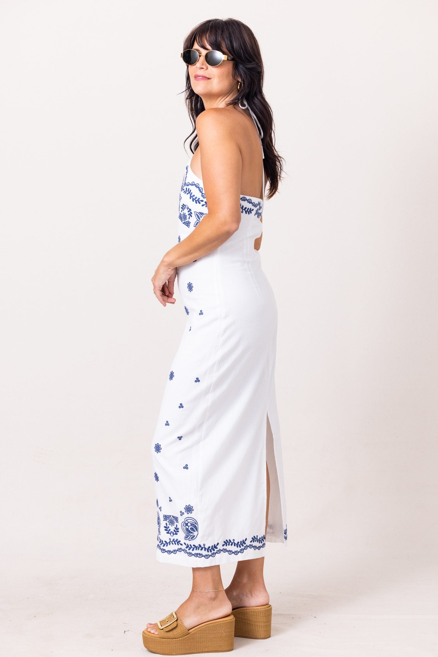 The Grapevine Halter Neck Midi Dress