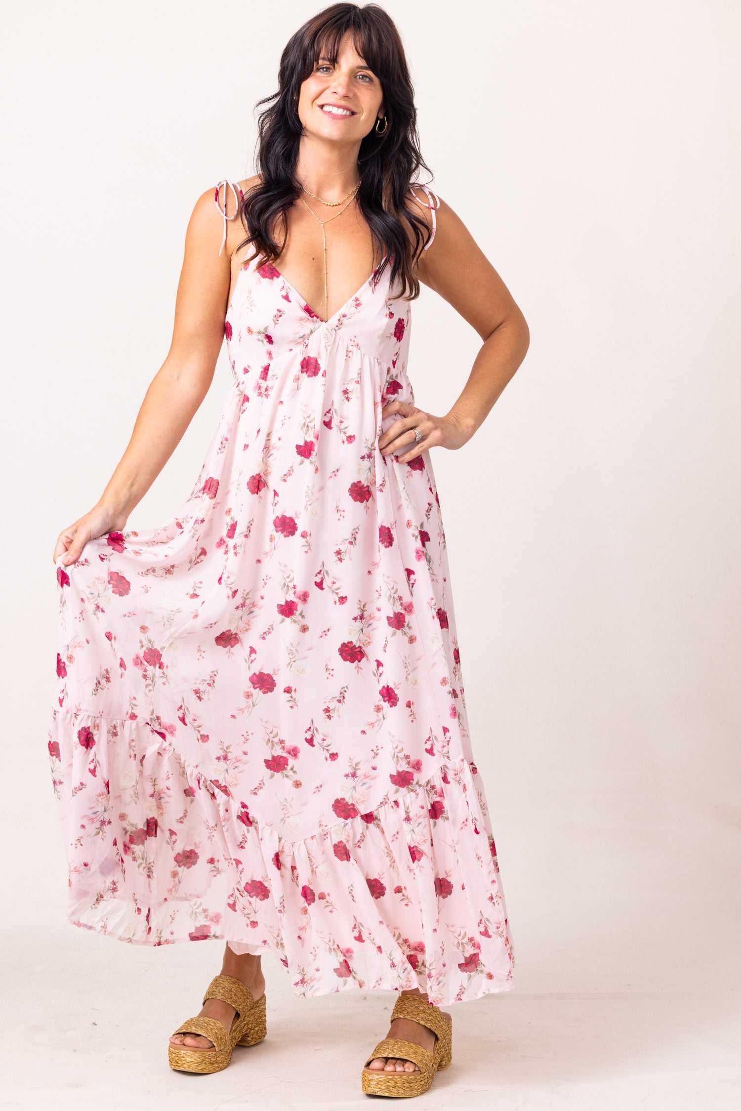 The Fairly Floral Tie Strap Maxi Dress
