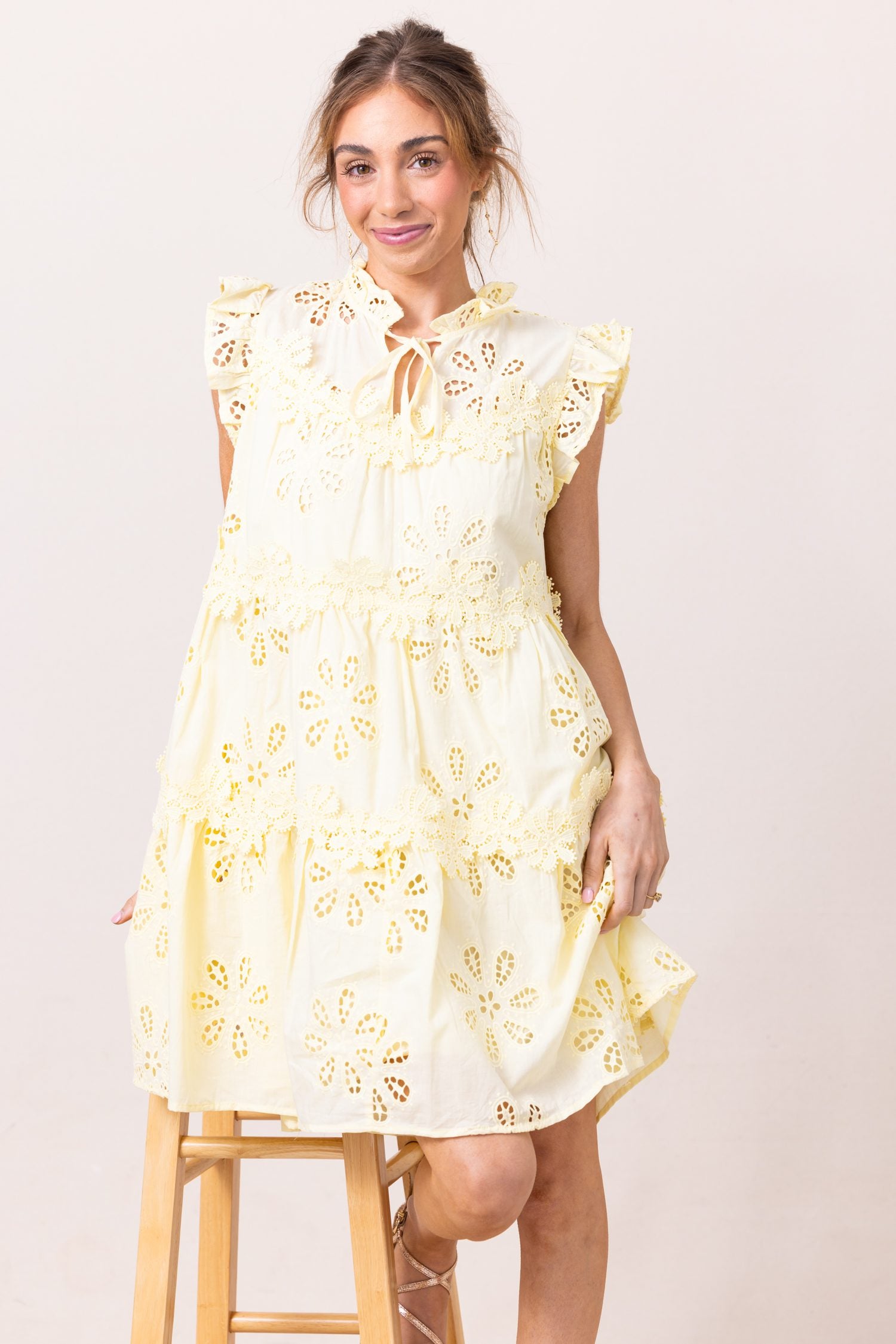 The Kensie Floral Embroidered Mini Dress
