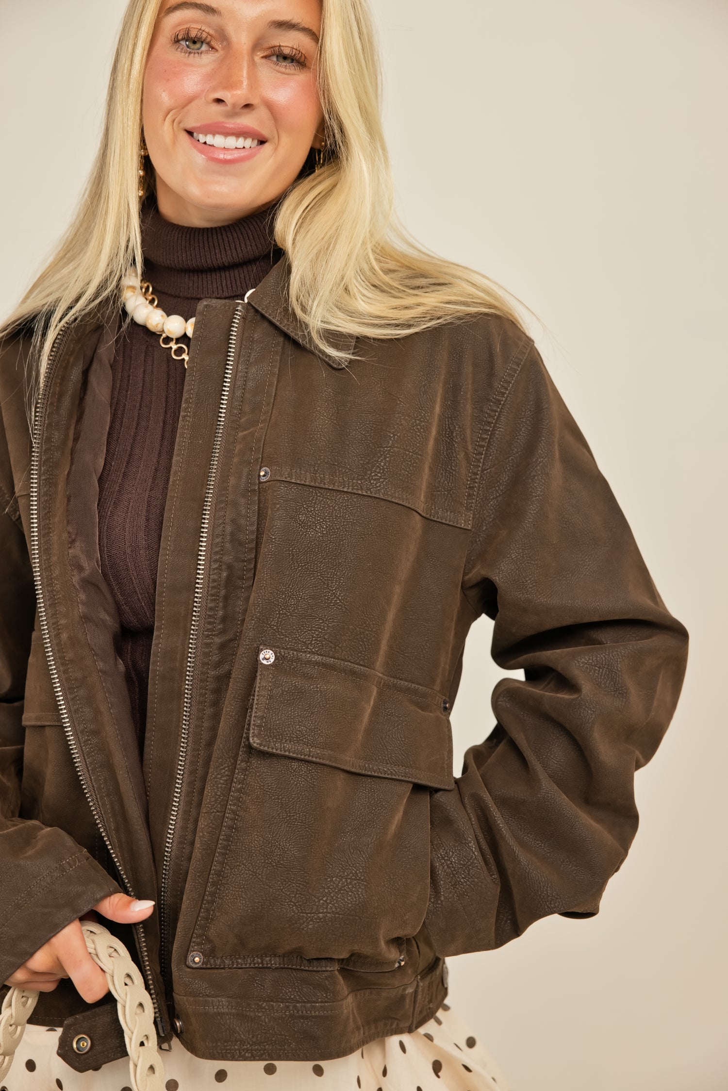 Free People Blair Vegan Suede Jacket Chocolate Torte