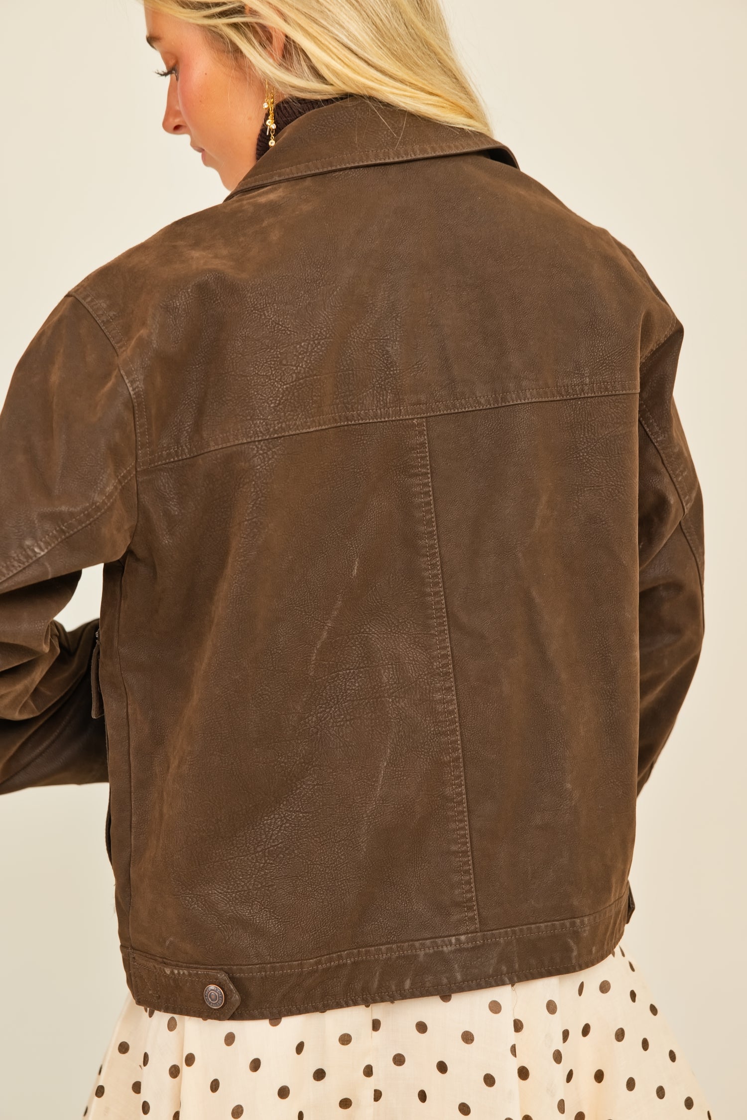 Free People Blair Vegan Suede Jacket Chocolate Torte