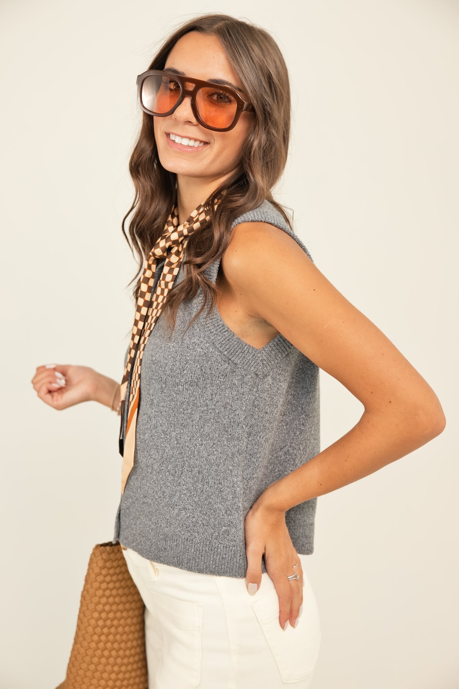 French Connection Aleyna Knit Contrast Top