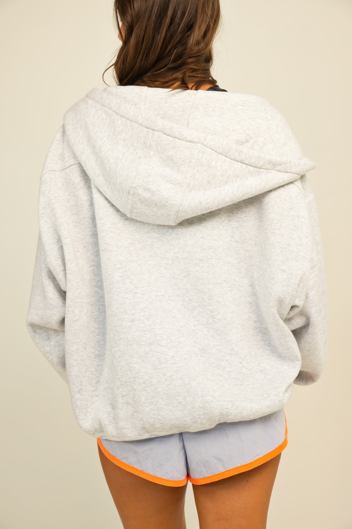 Free People Final Call Zip Up White Heather Grey