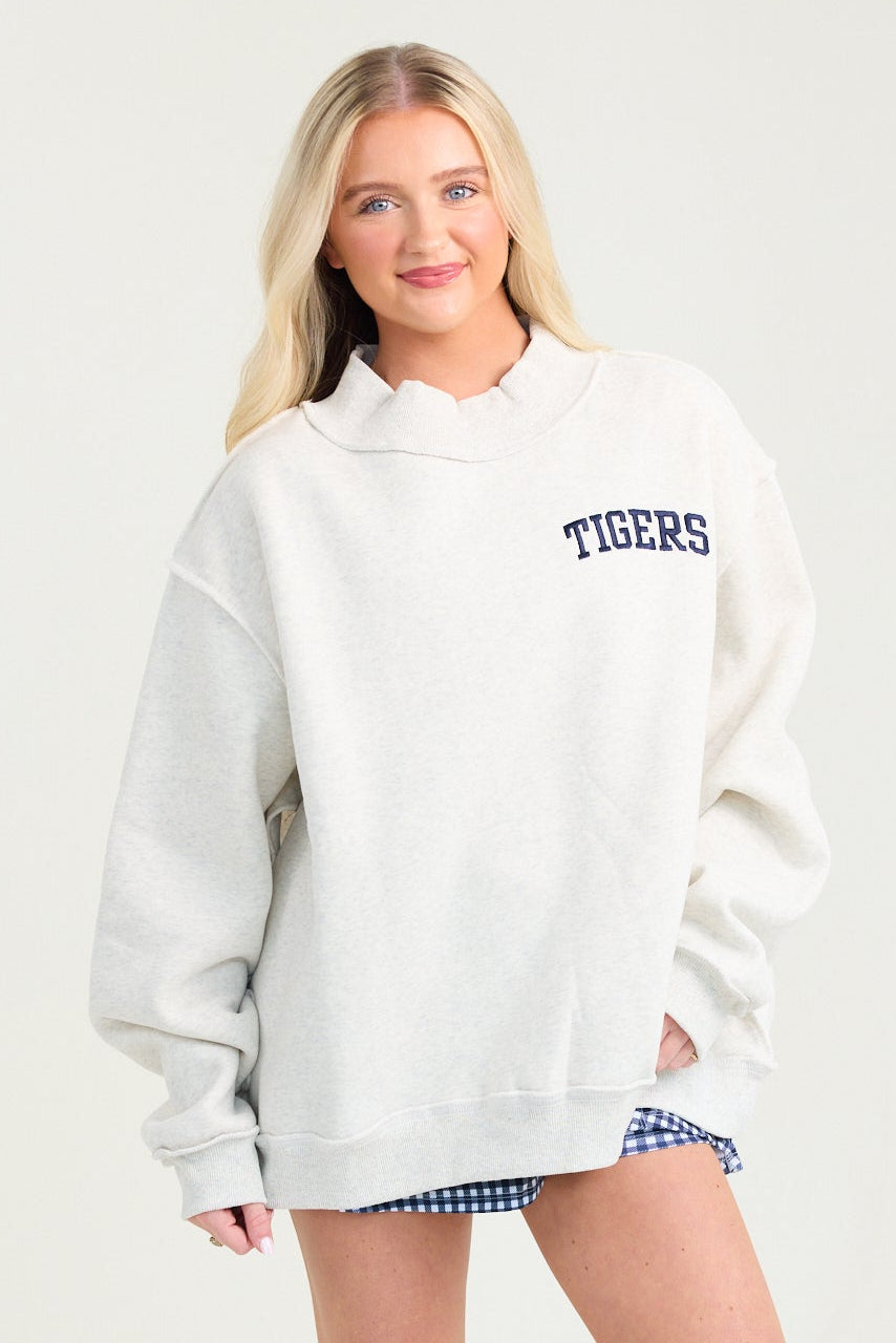 The Tigers Embroidered Mock Neck