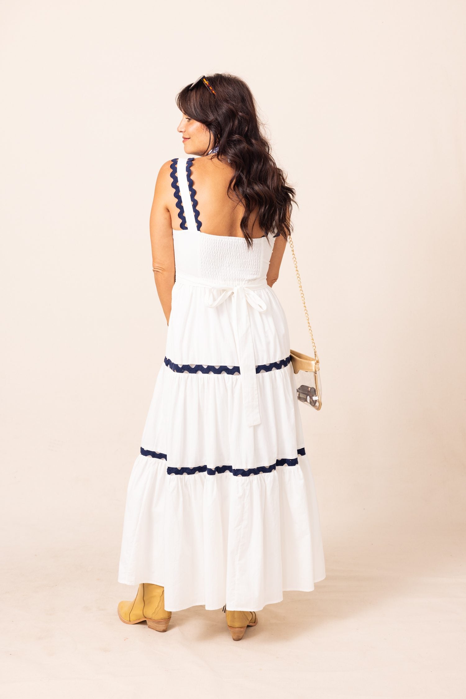 The Charlotte Contrast Tiered Midi Dress