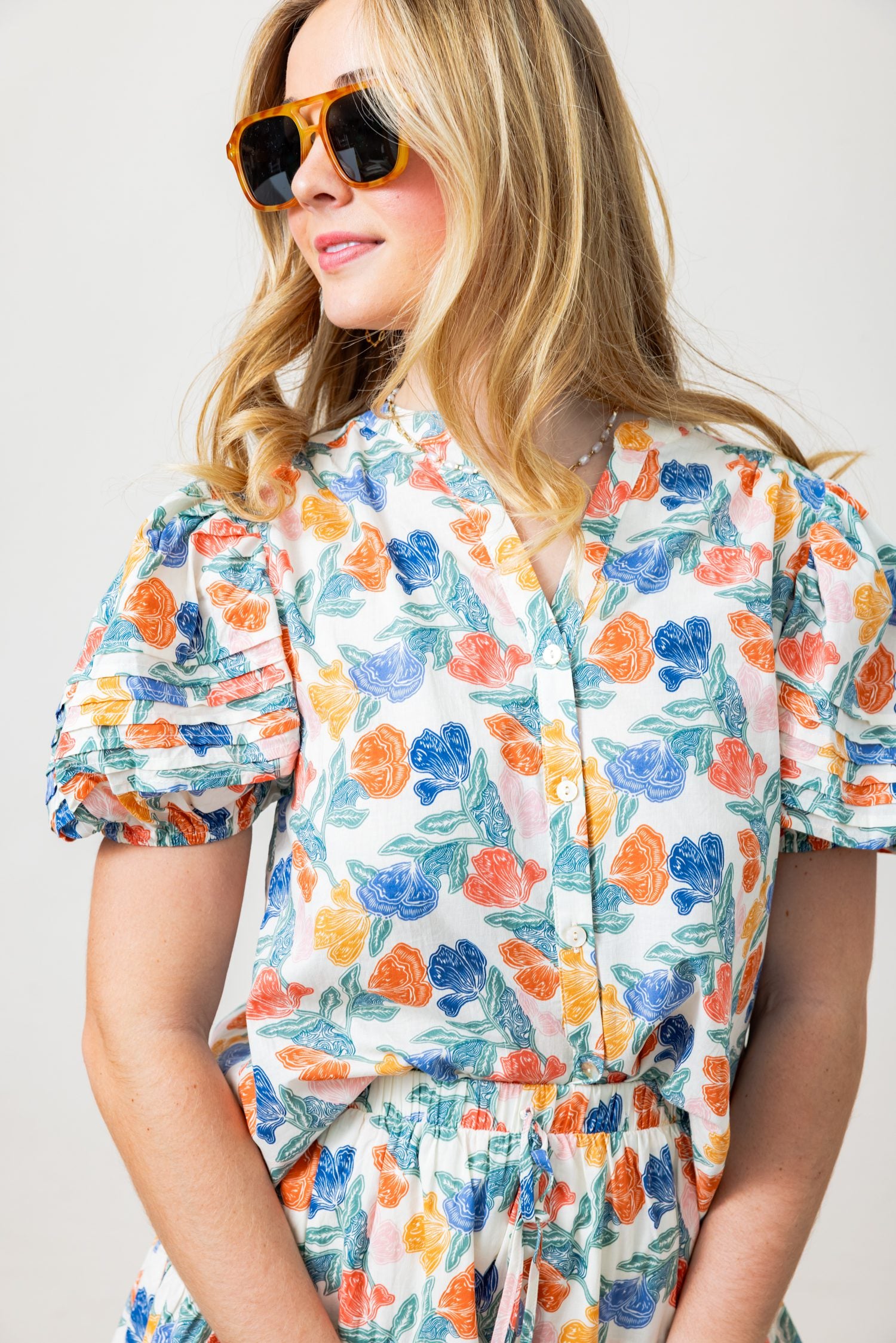 The Blossom Floral V-Neck Blouse