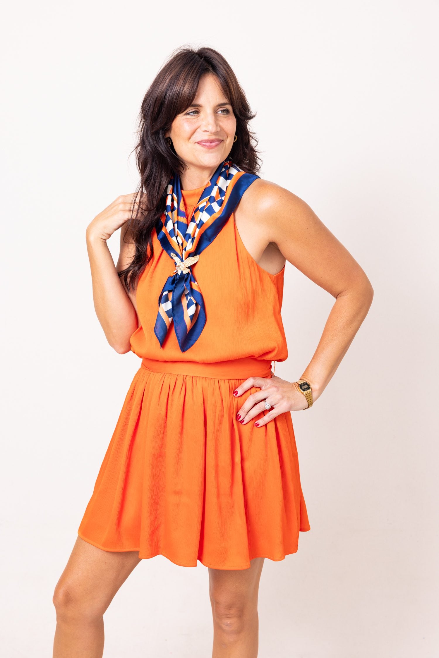 The Gwen Low Waist Mock Neck Mini Dress