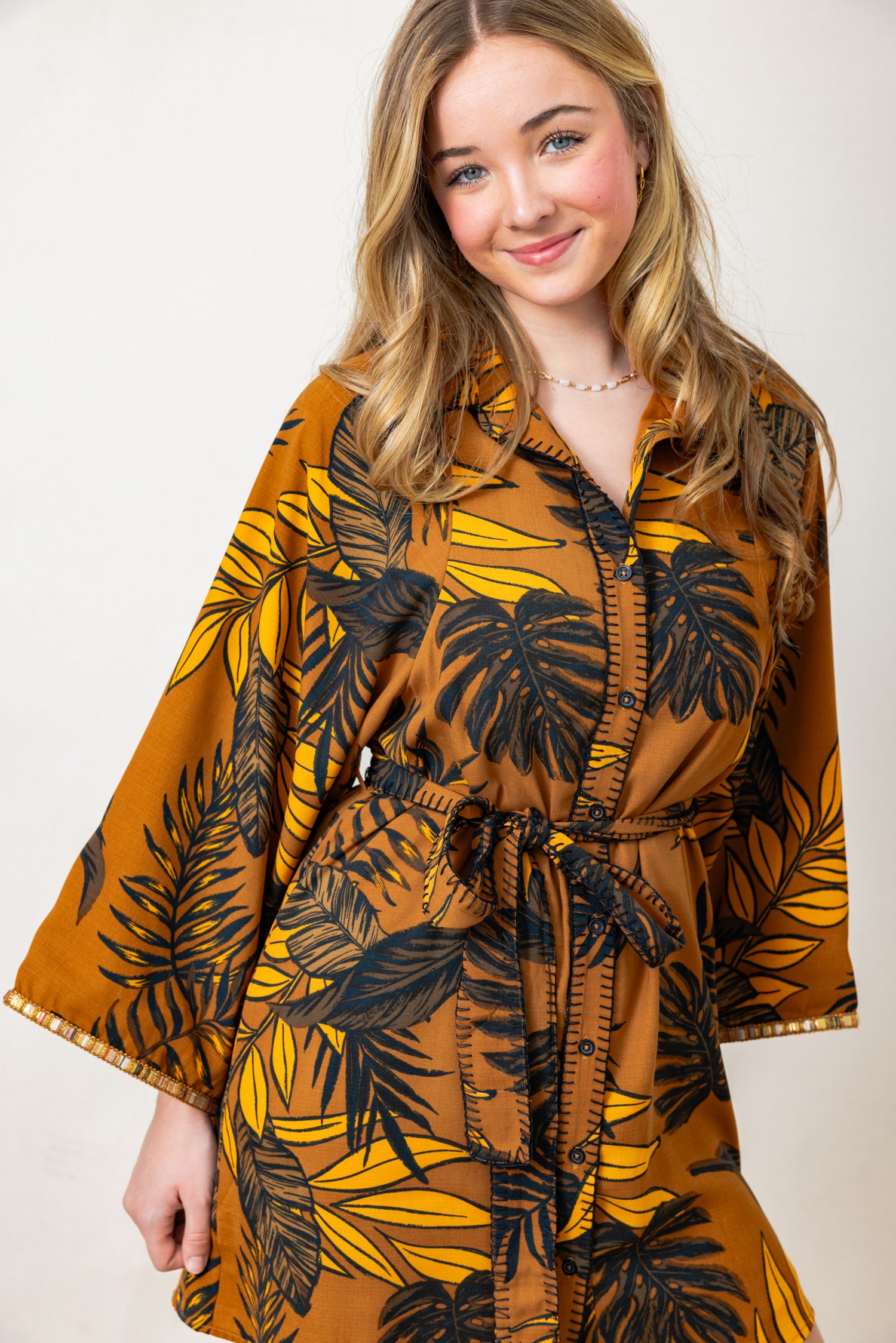 The Gaia Batwing Sleeve Mini Shirt Dress