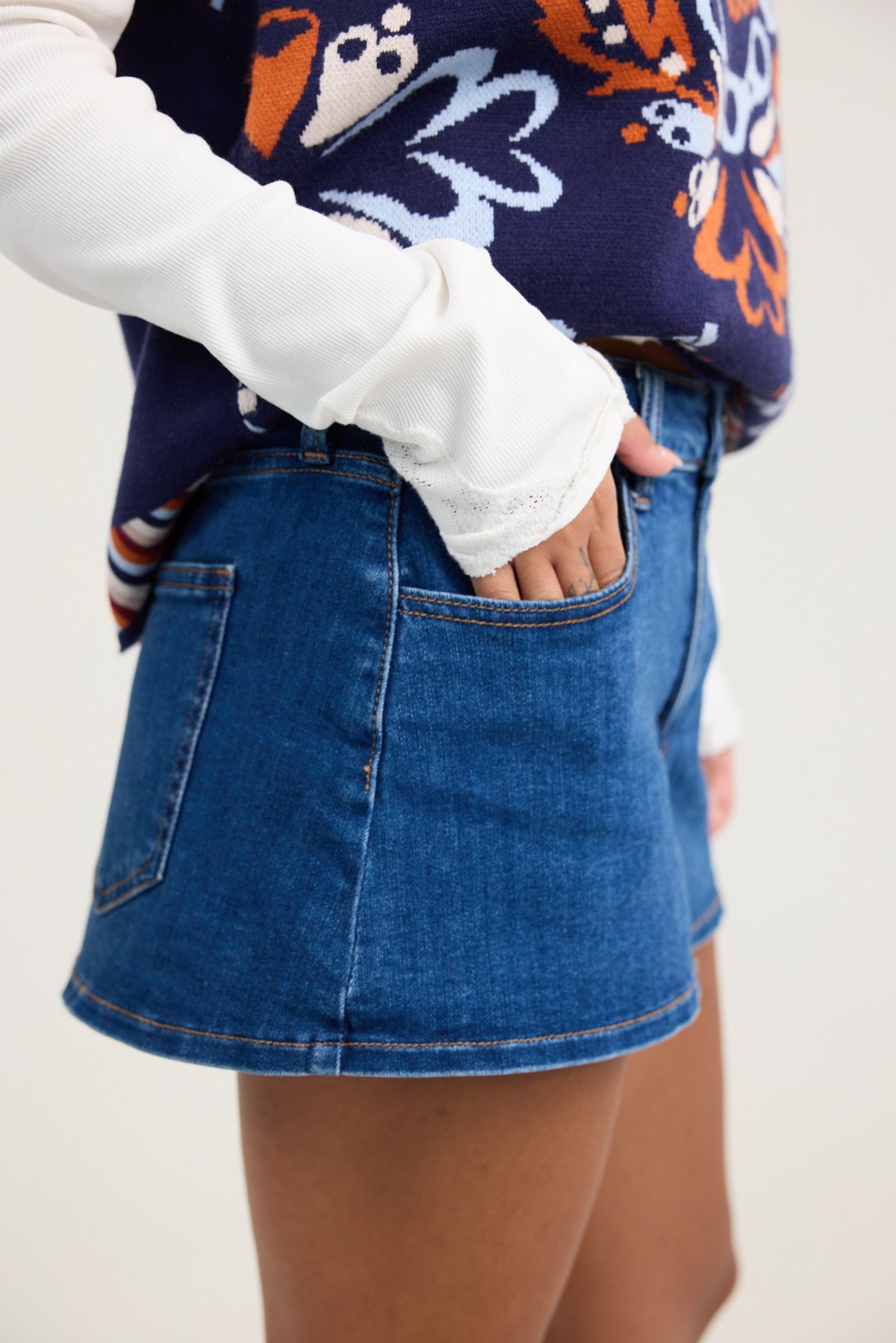 Just Black Denim Mini Skort