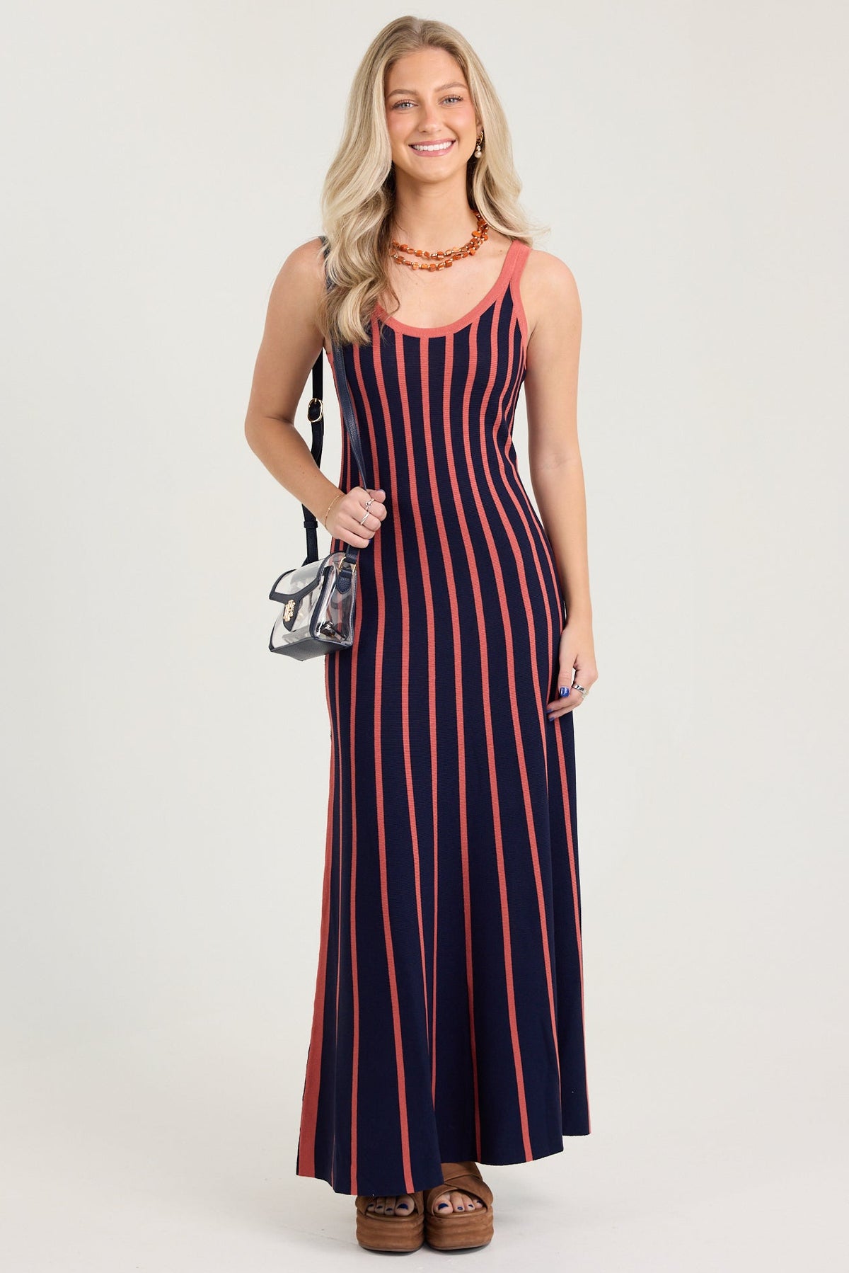The Summer's End Striped Midi Sweater Dress