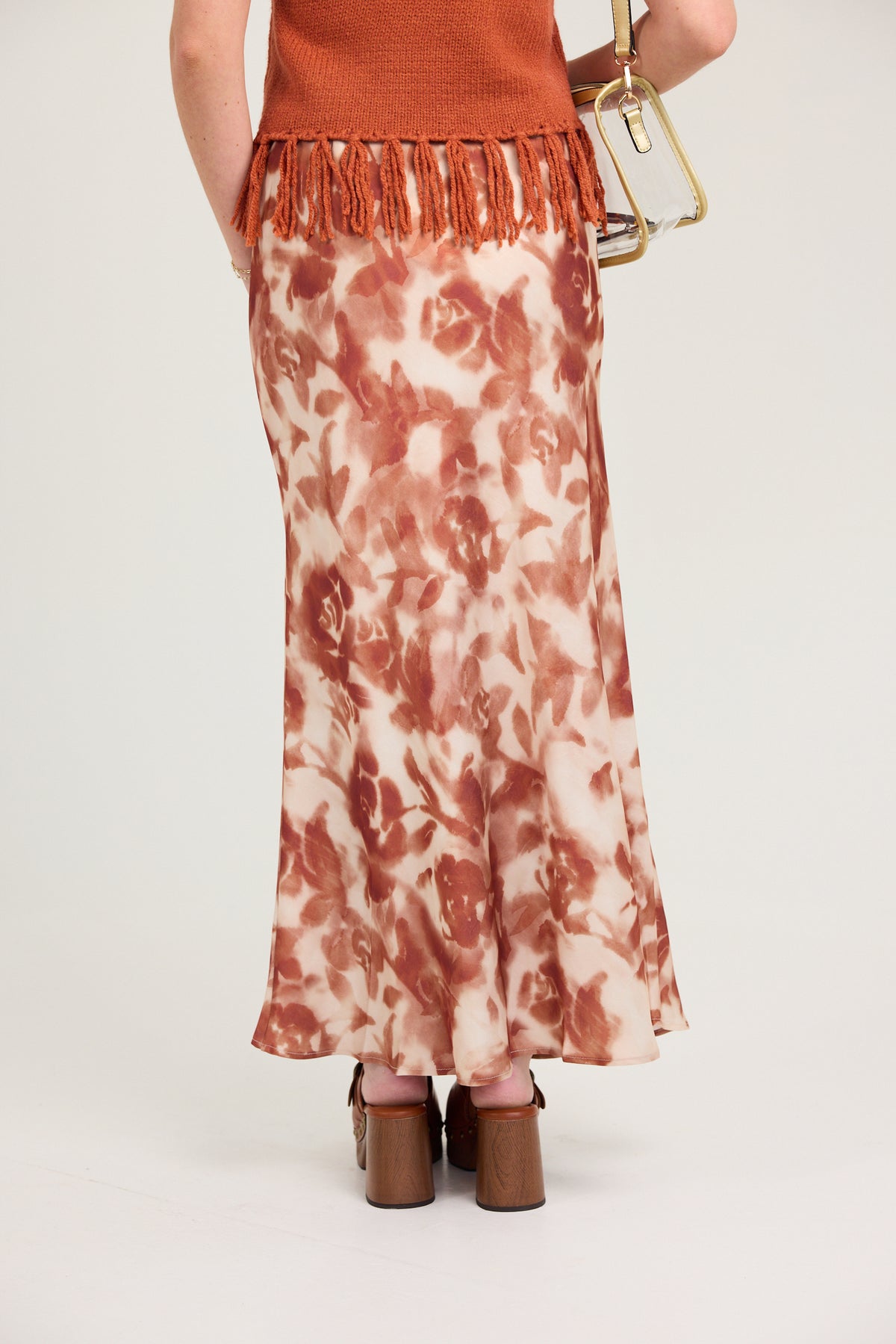 The Piper Printed Satin Bias Maxi Skirt