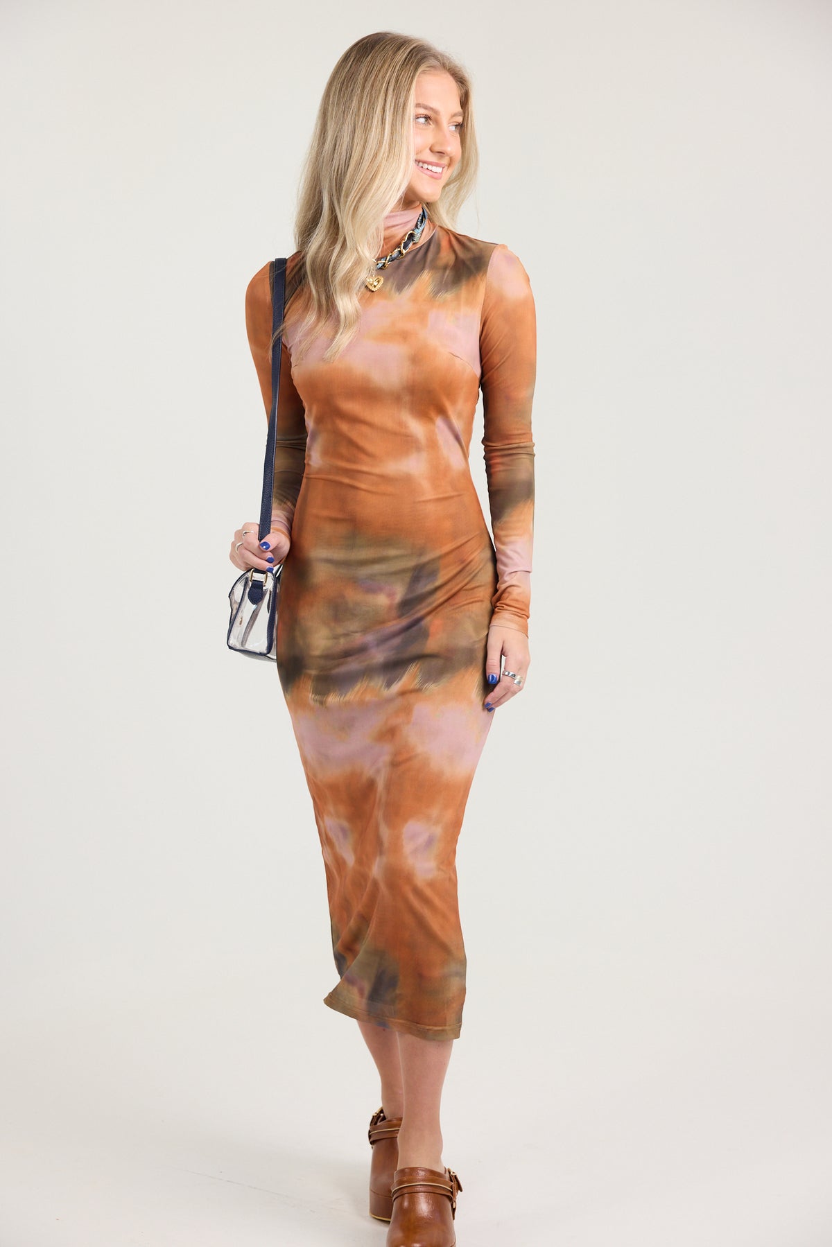 Lulu's Ingrid Long Sleeve Midi Dress