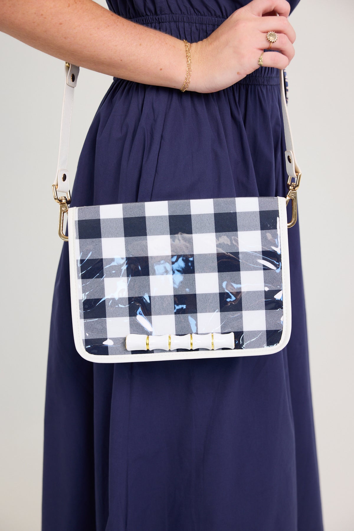The Navy Buffalo Clear Stadium Bag