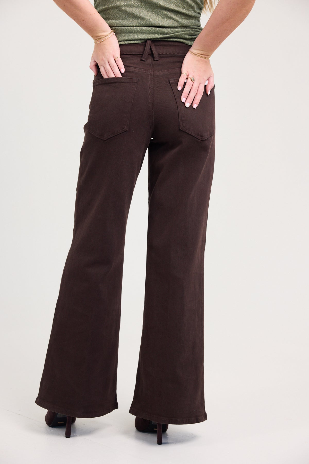 Good American Good Waist Palazzo Ankle Jeans