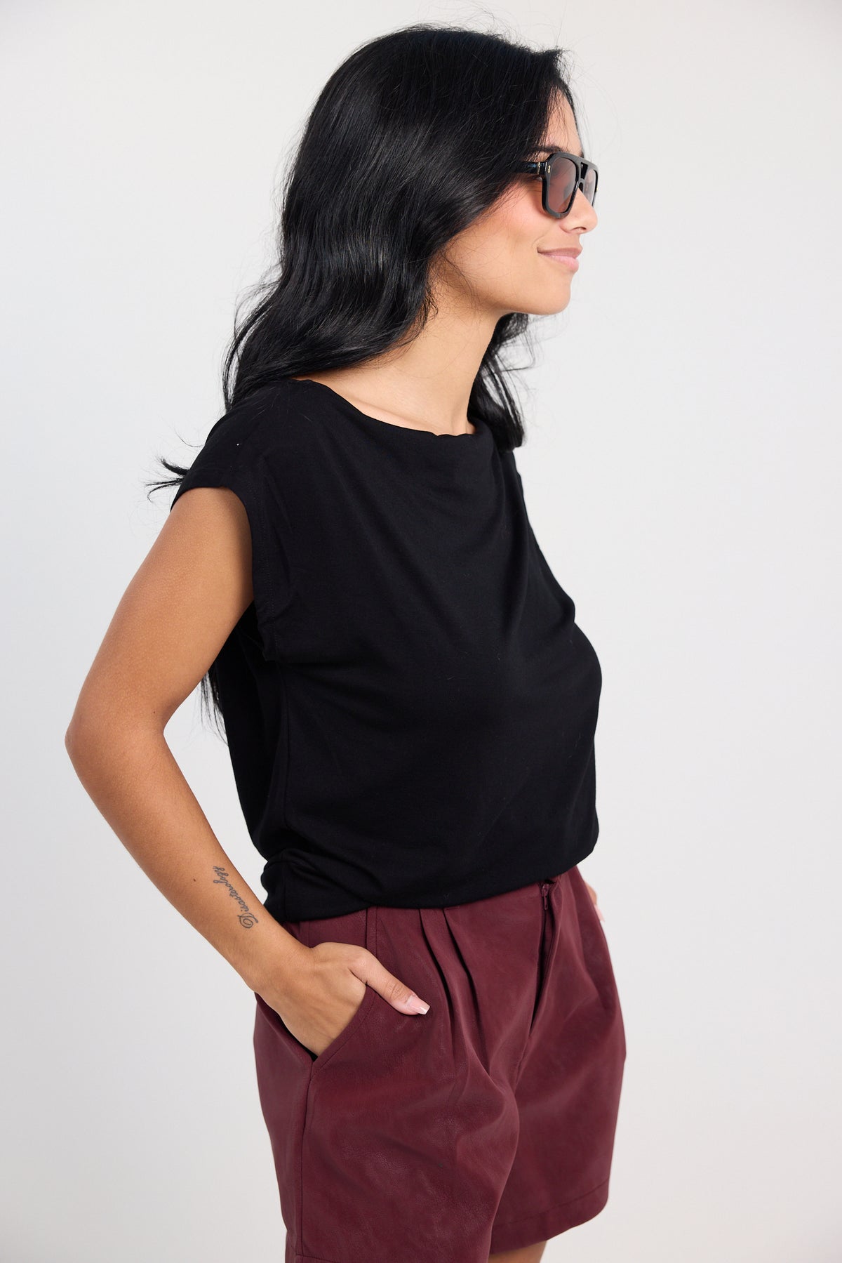 Michael Stars Ines On-Off Shoulder Banded Top