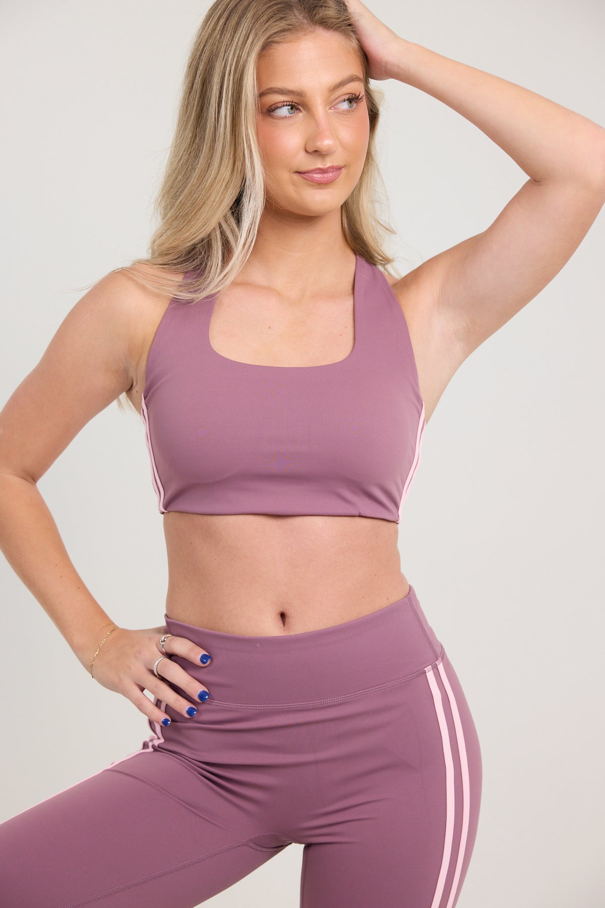 The Pilates Princess Side Stripe Racerback Sports Bra