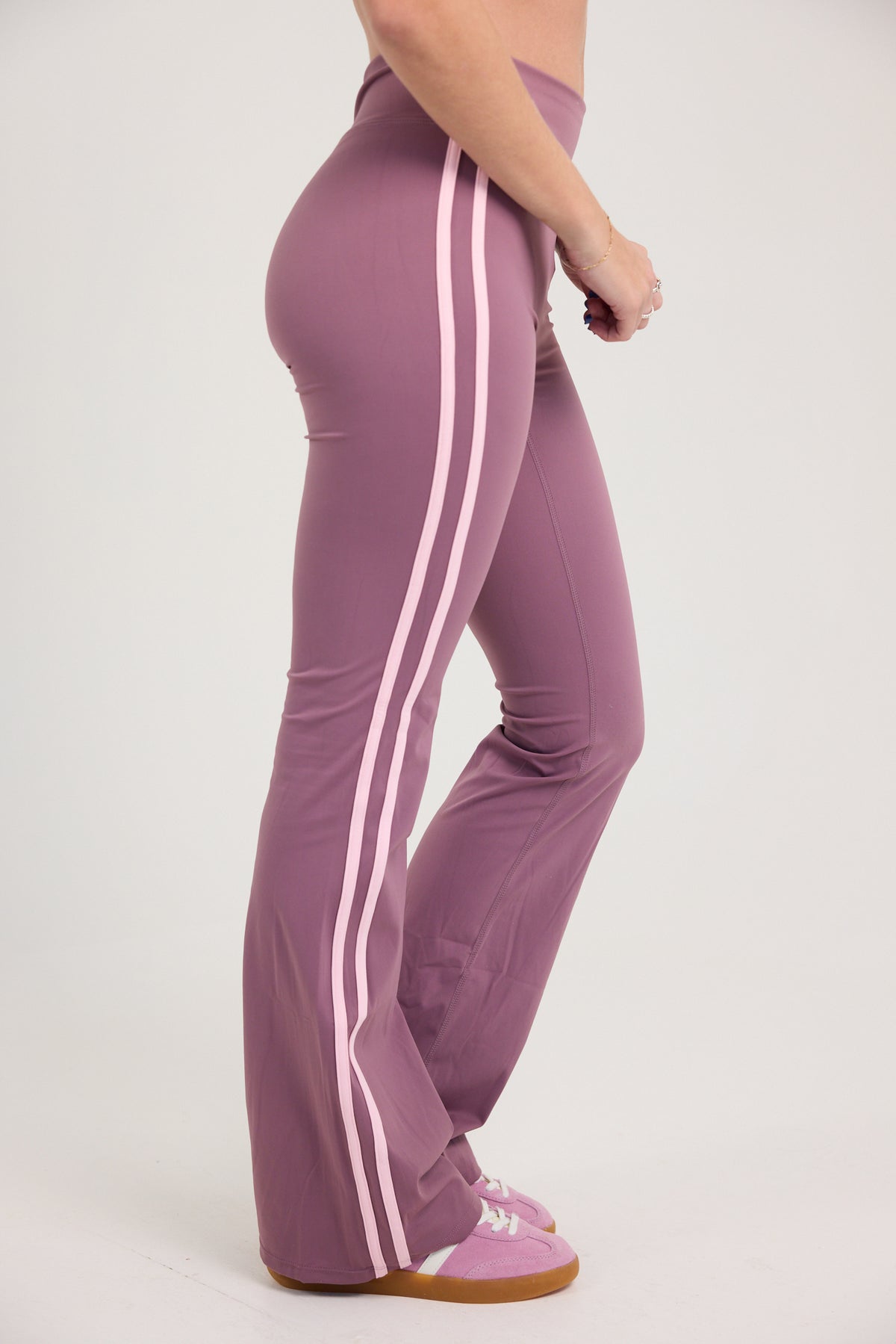 The Pilates Princess Low Waist Side Stripe Flare Legging