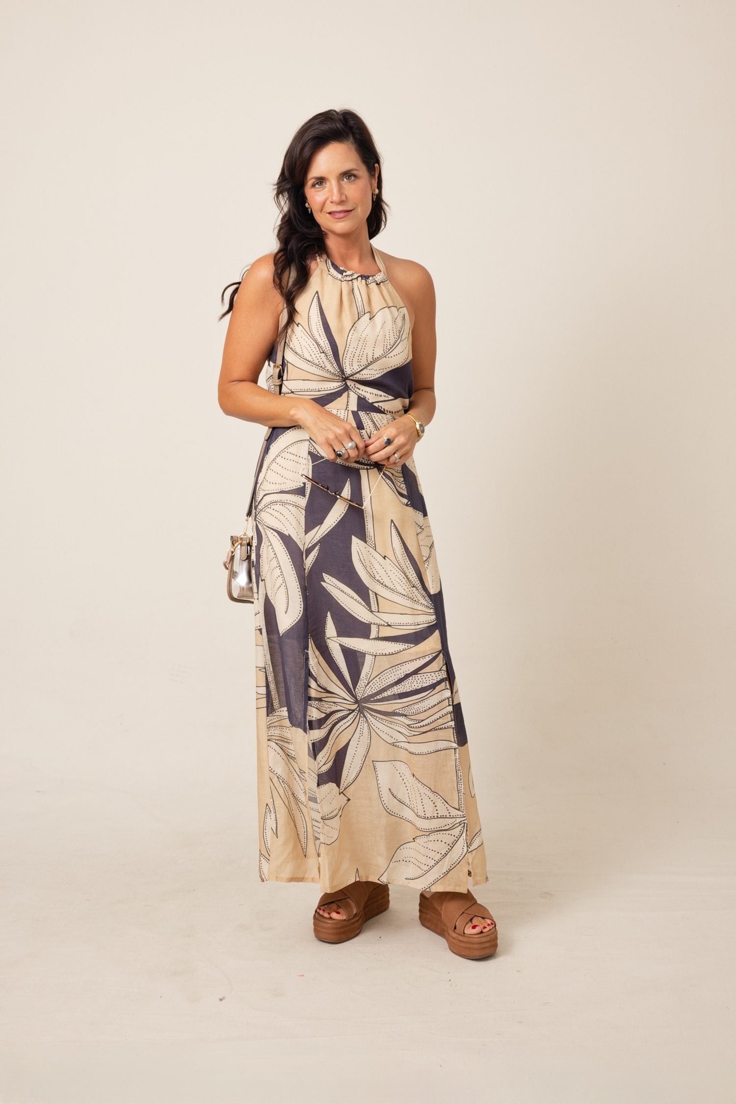 The Charlotte Printed Halter Maxi Dress