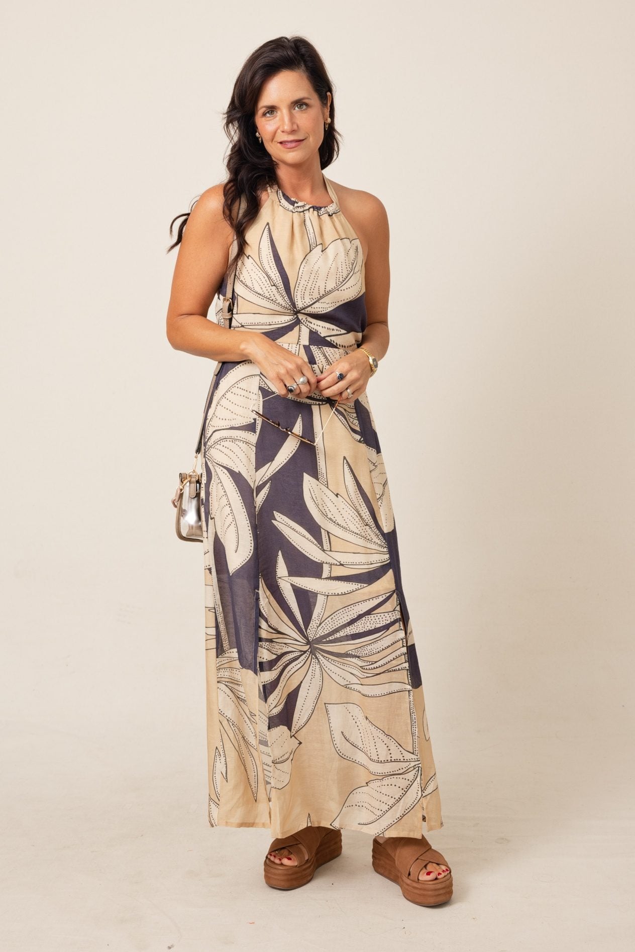 The Charlotte Printed Halter Maxi Dress