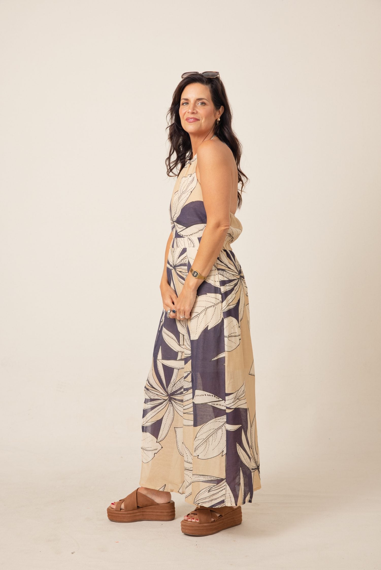 The Charlotte Printed Halter Maxi Dress