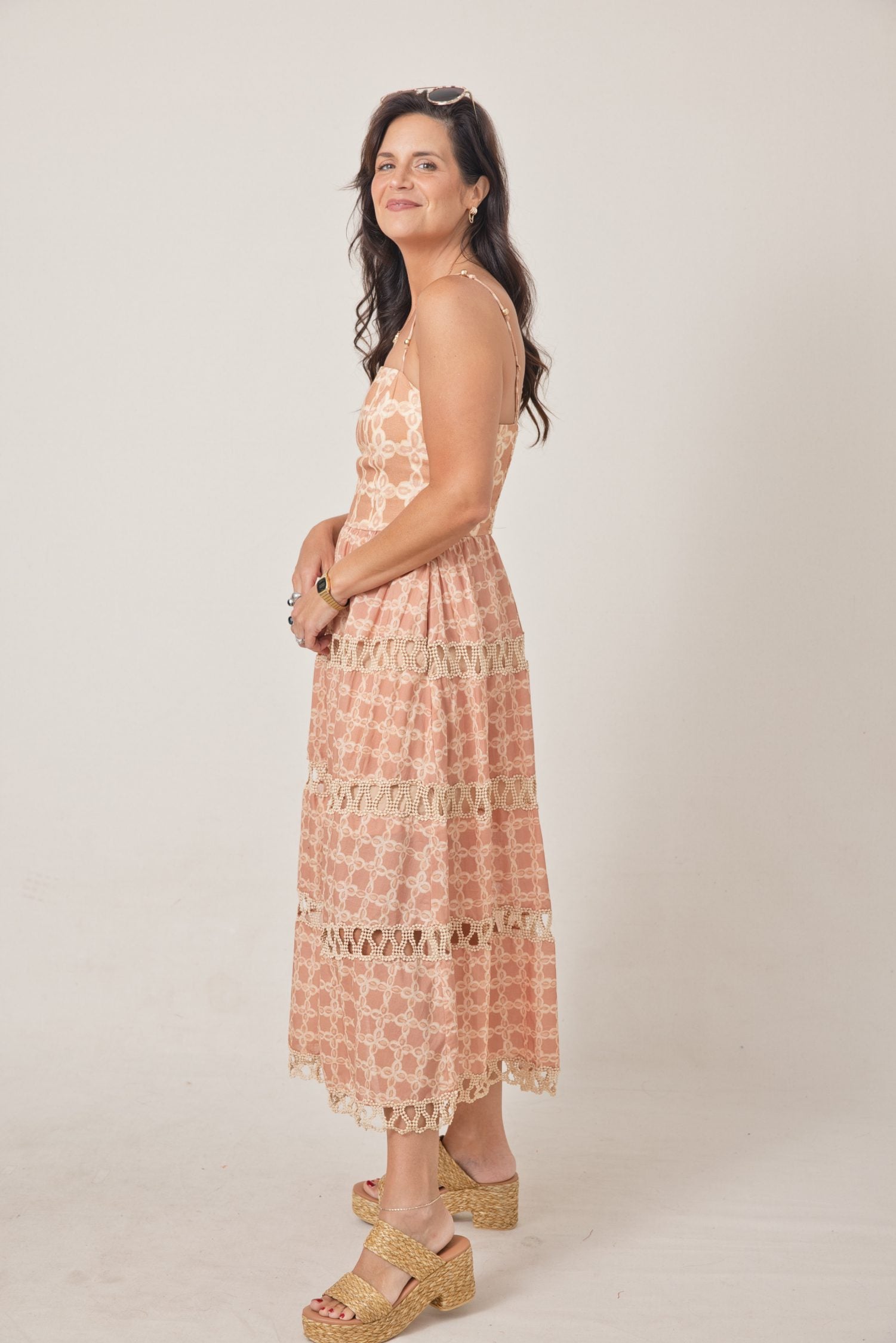 The Cherished Chainlink Print Midi Dress