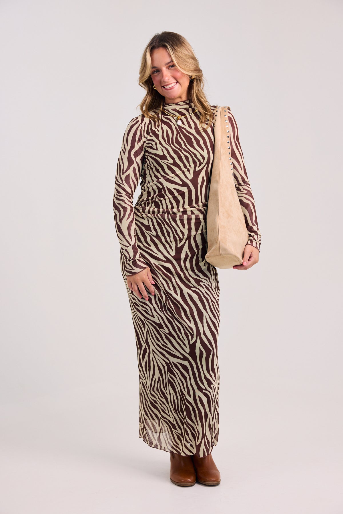 Z Supply Seville Zebra Mesh Midi Dress