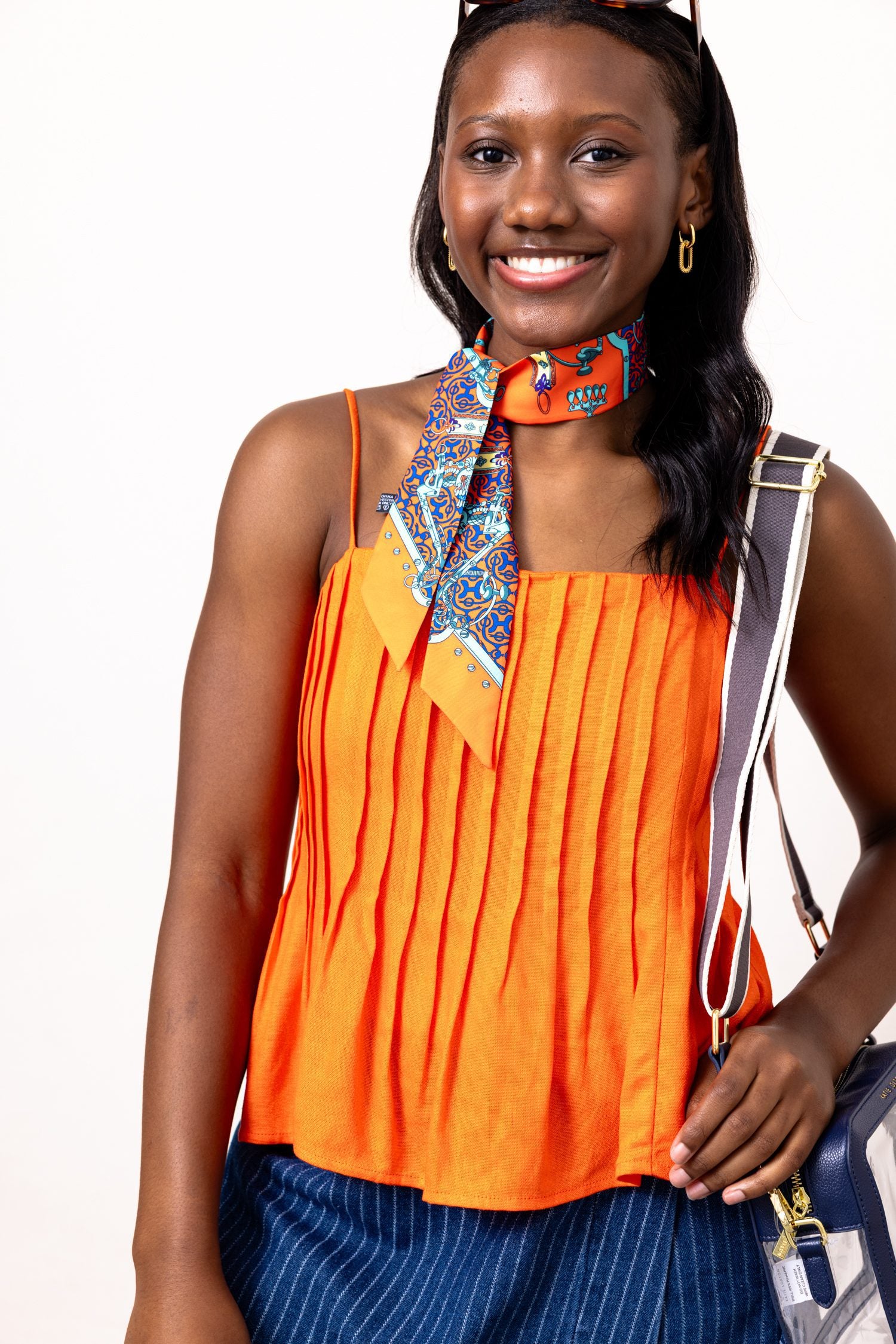 The Claudia Pleated Sleeveless Linen Top