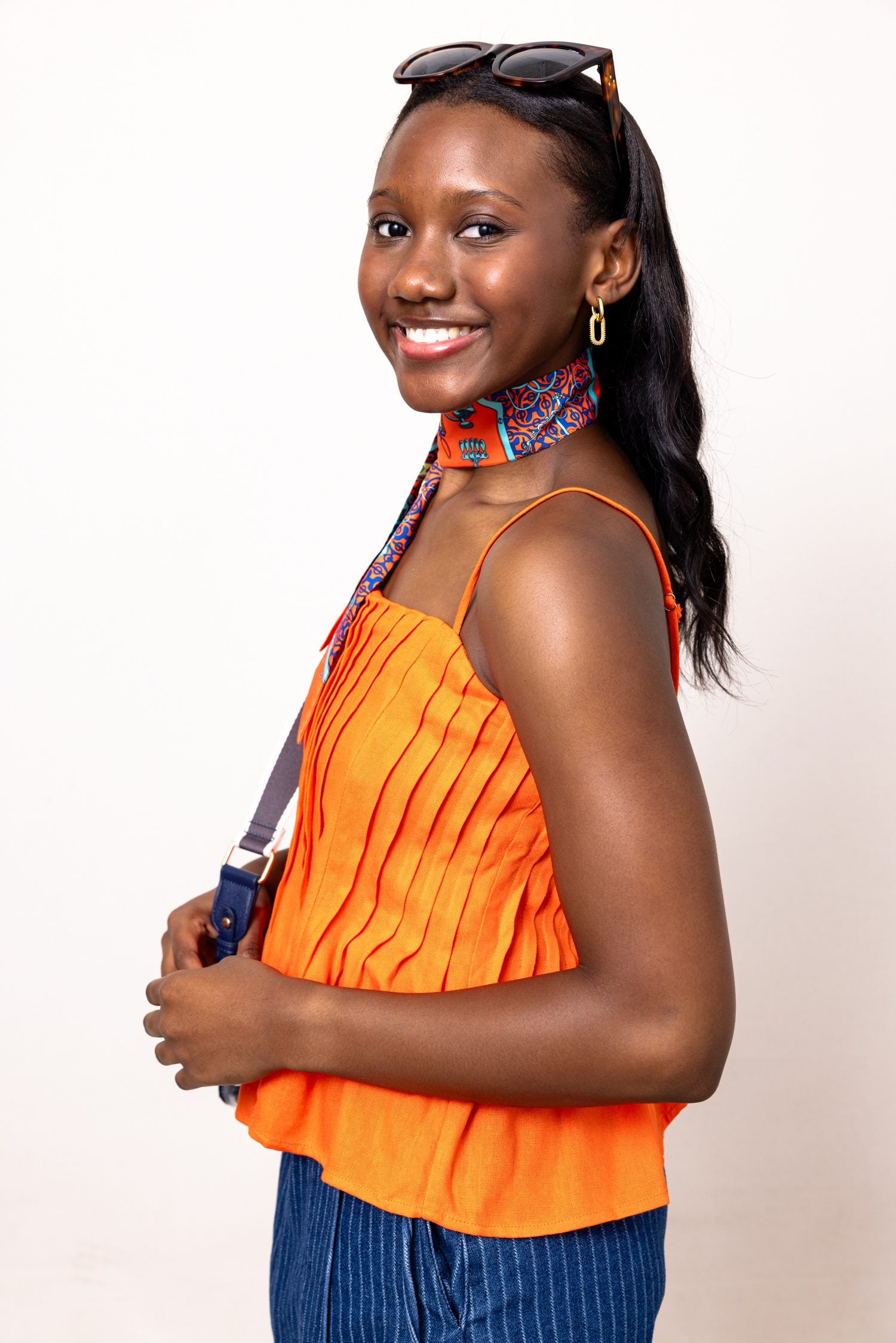 The Claudia Pleated Sleeveless Linen Top