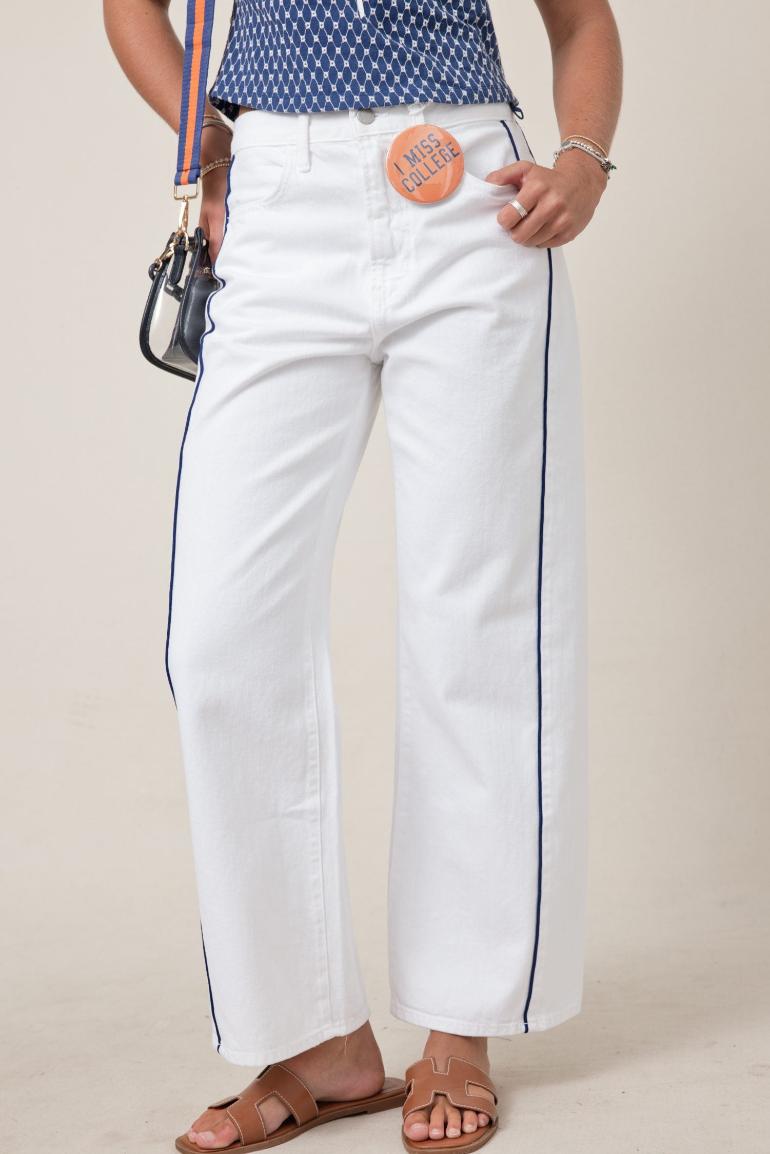 Just Black Denim Barrel Jean Twist w/ Side Stripe