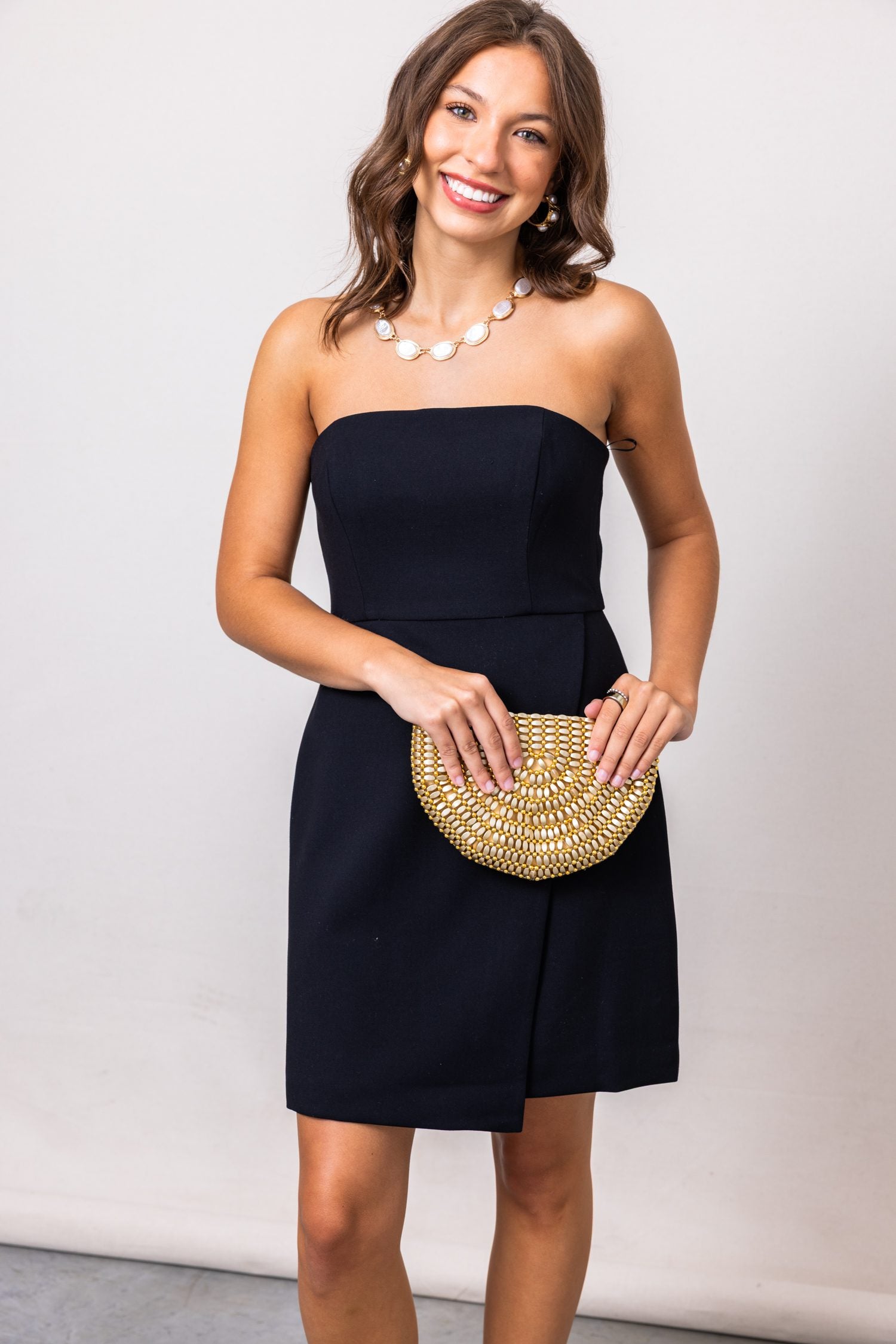 French Connection Whisper Strapless Slit Mini Dress