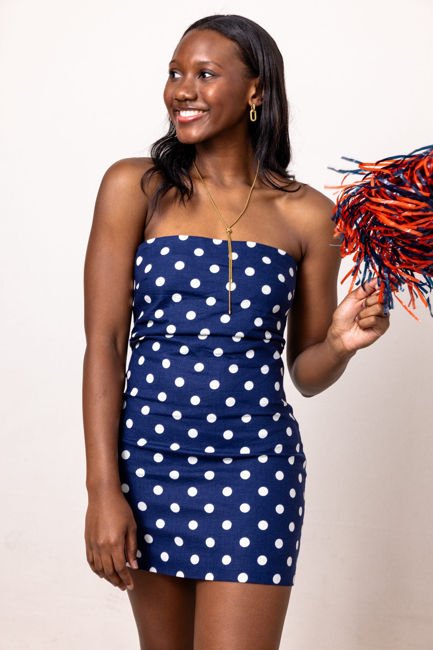 The Rubi Polka Dot Strapless Mini Dress
