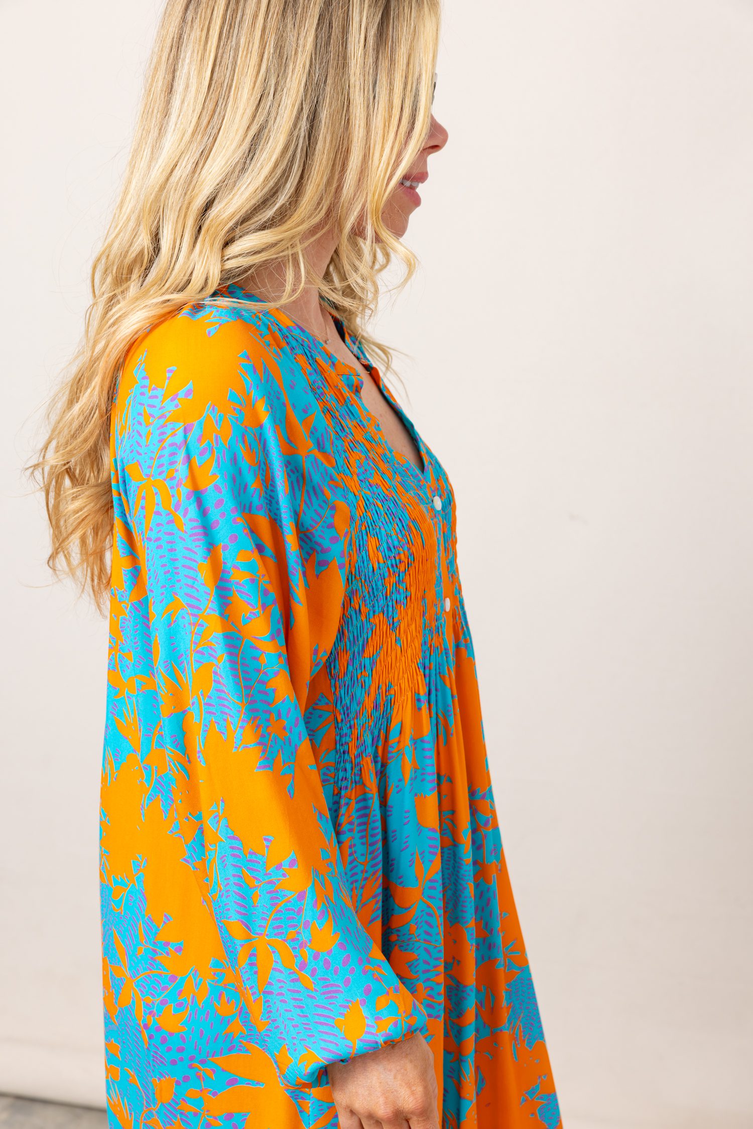 The Pollyanna Printed Long Sleeve Midi Dress