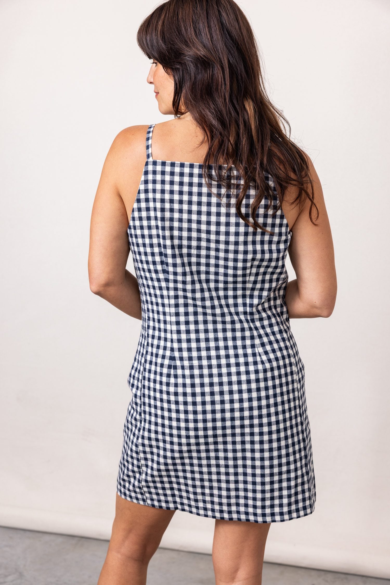 The Mustang Gingham Buttoned Mini Dress