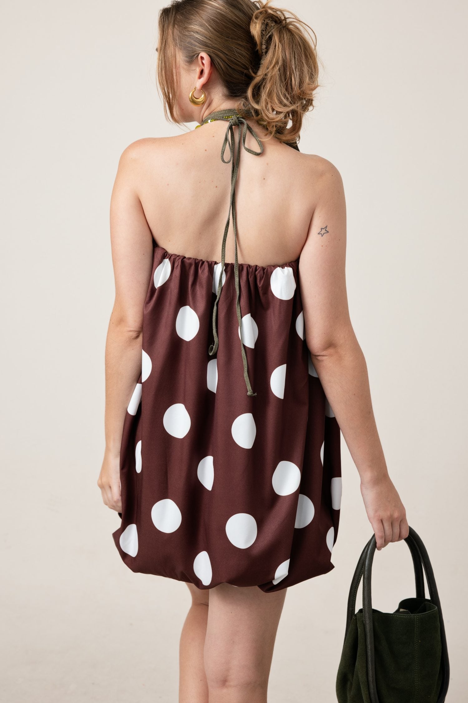 The Pop of Polka Dot Strapless Tube Balloon Dress