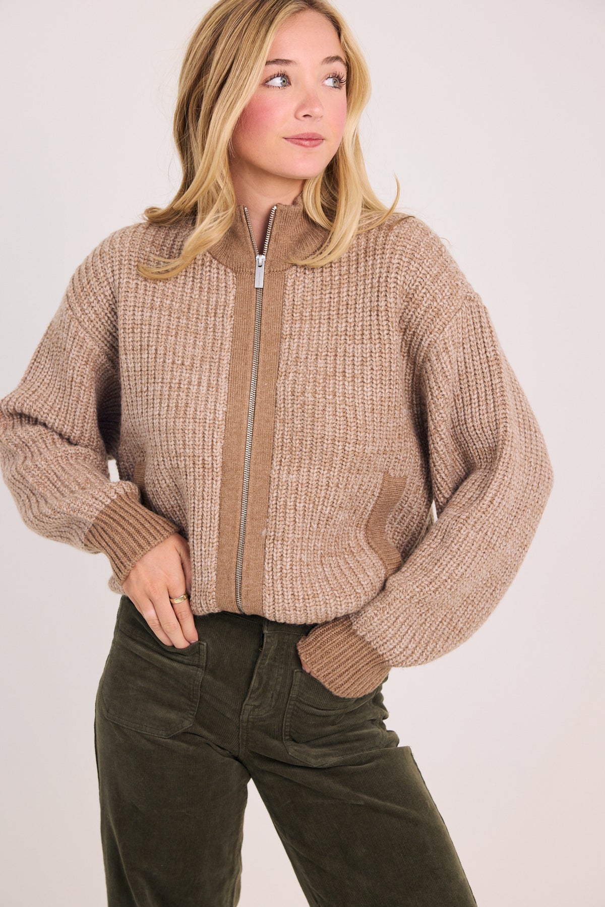 Sanctuary Zip Up Sweater Jacket