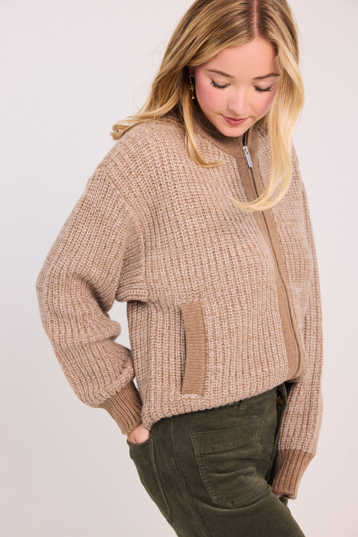 Sanctuary Zip Up Sweater Jacket