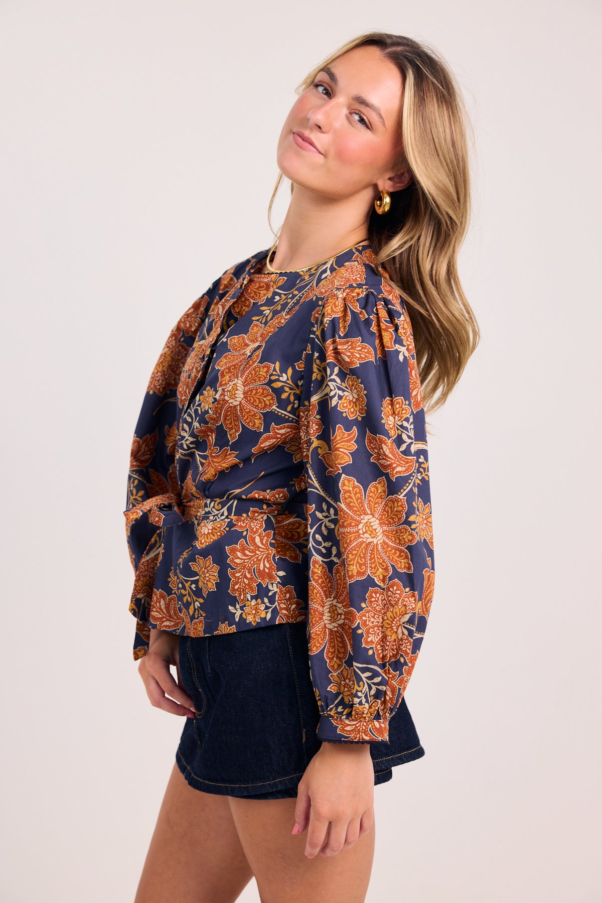 The Lydia Floral Tie Waist Blouse