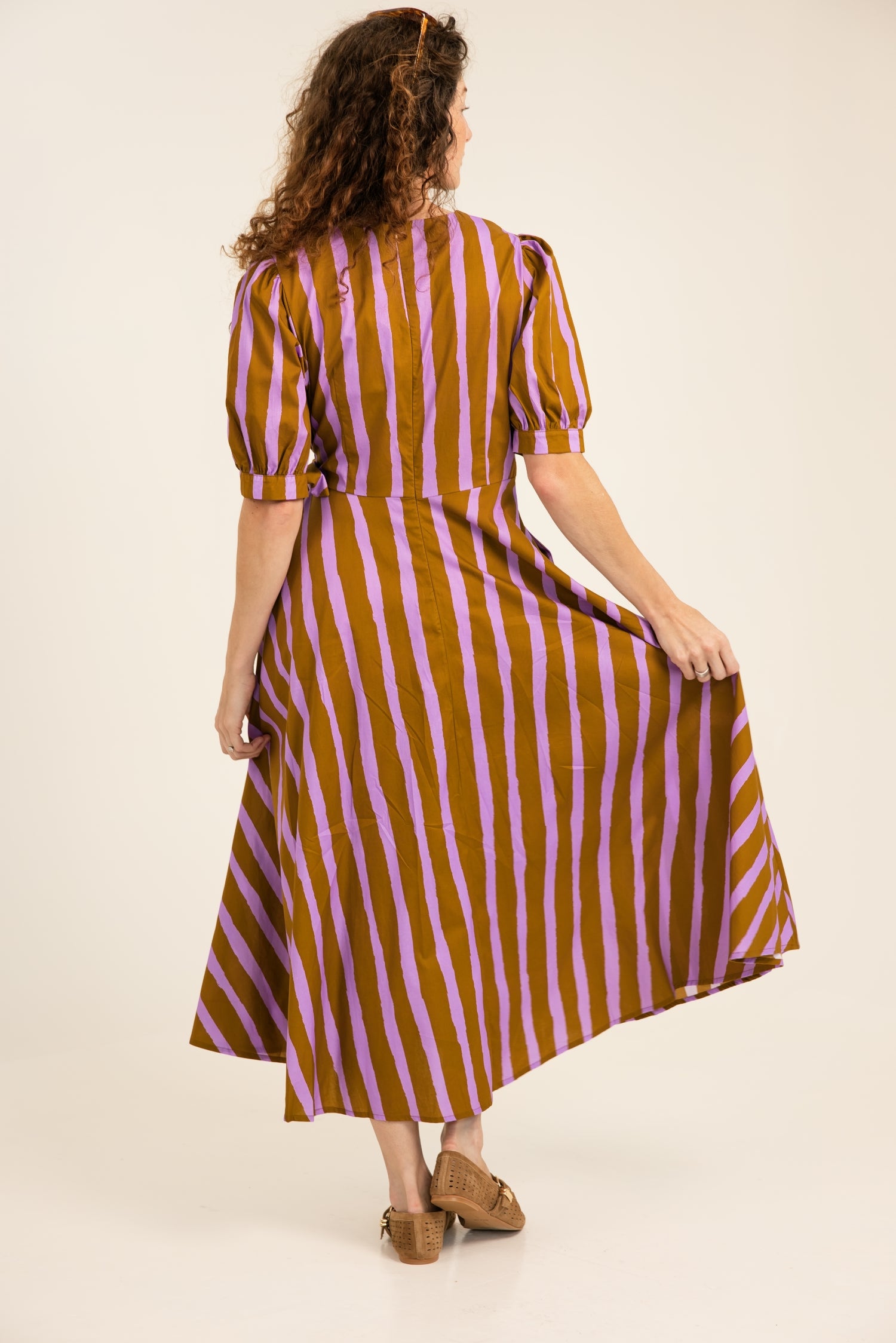 The Winona Wrap Maxi Dress Abstract Stripes
