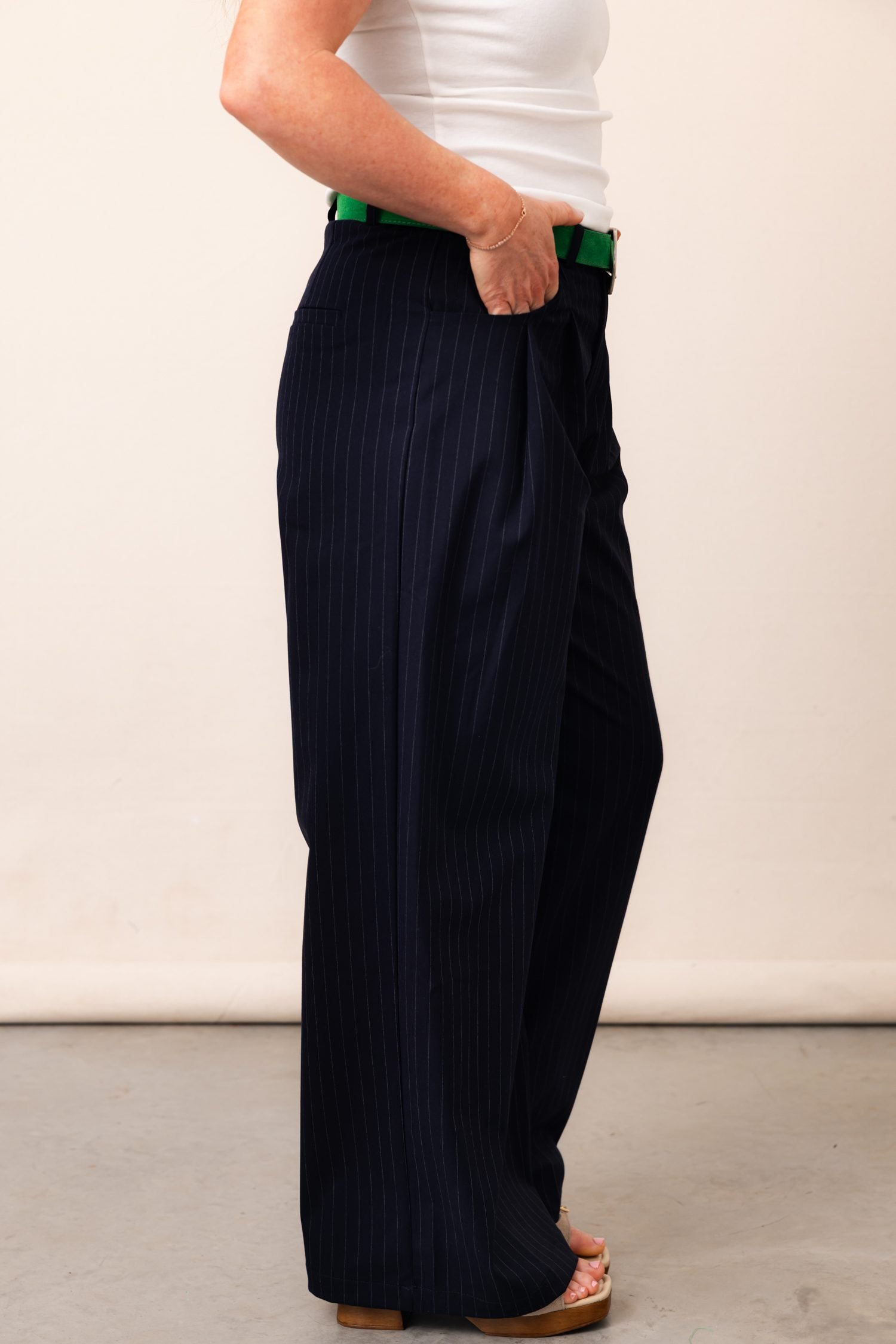 The Trish Tailored Pinstripe Wide Leg Trouser
