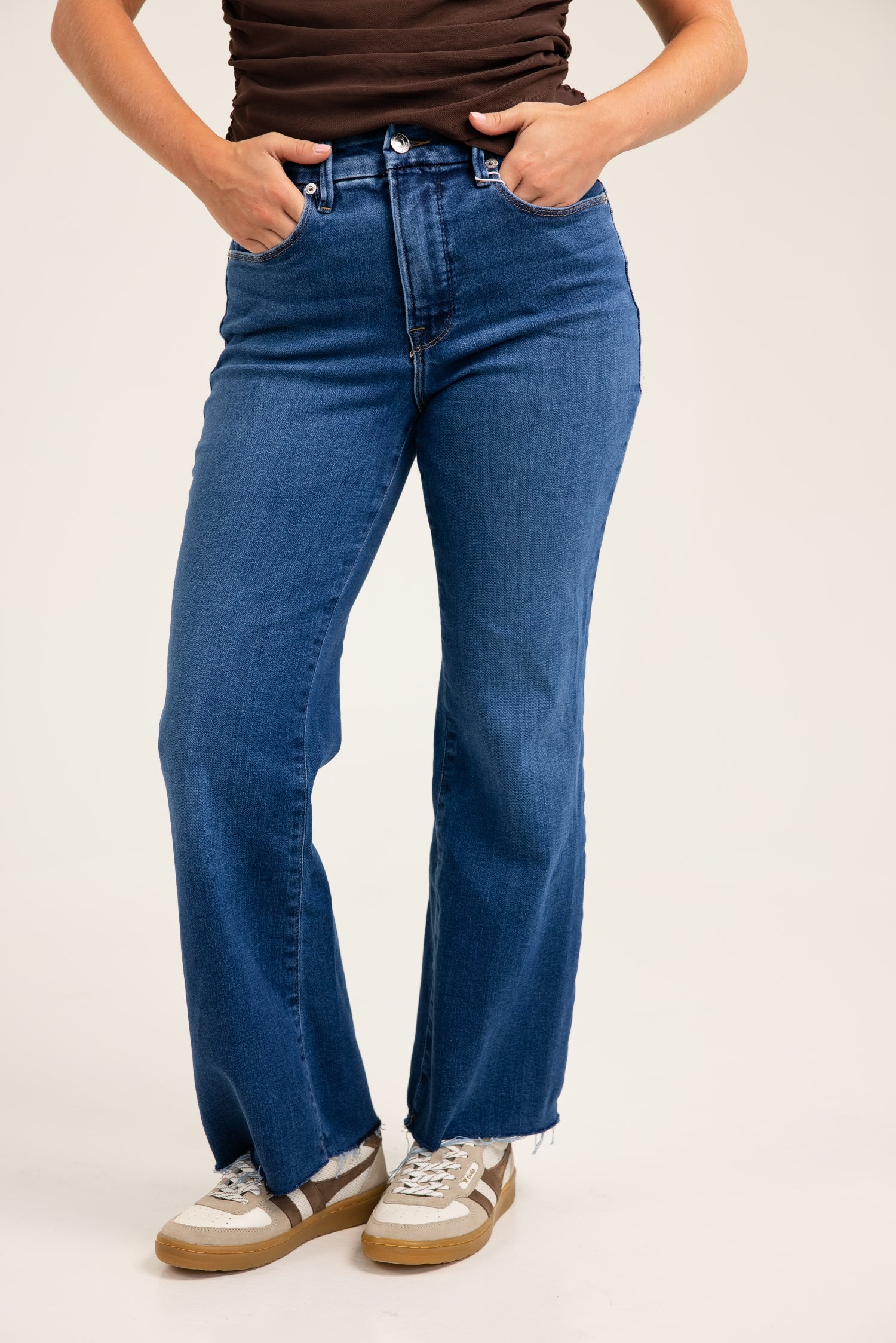 Good American Good Legs Cropped Mini Boot Jeans
