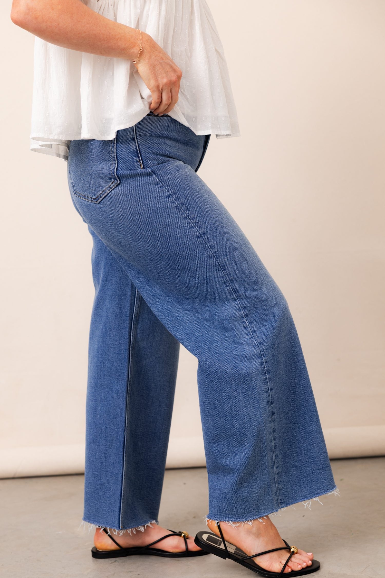PISTOLA Lana Crop High Rise Wide Leg